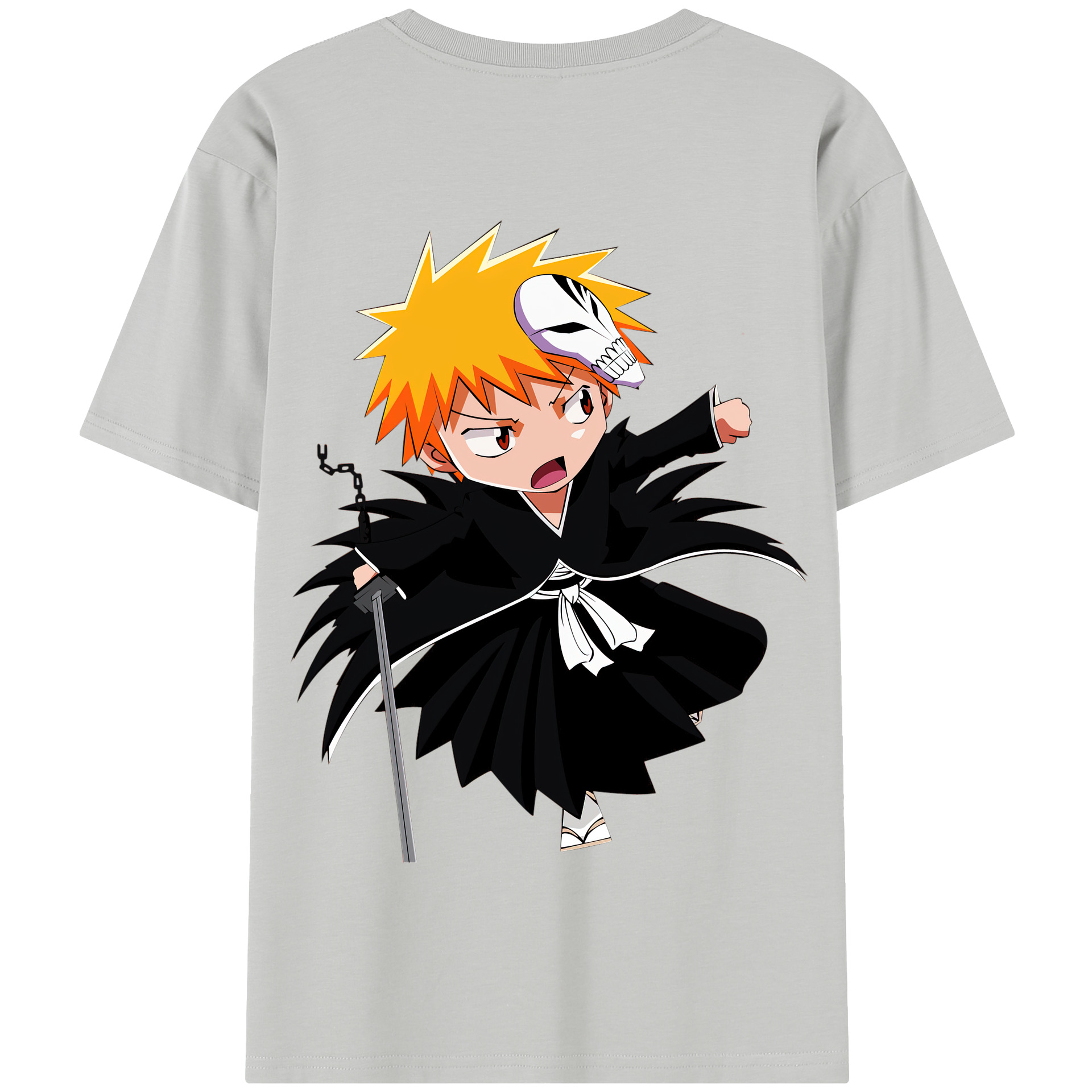 （画像用） ブリーチ 黒崎一護（くろさき いちご）BLEACH Kurosaki Ichigo 綿100％半袖Tシャツ（背面プリント）