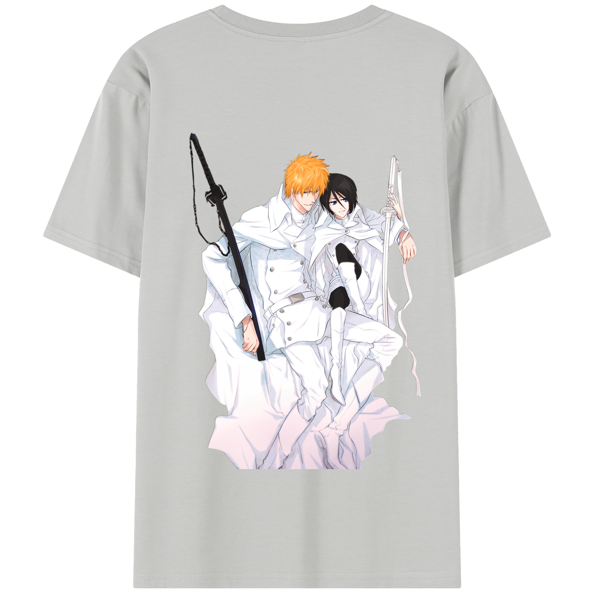 （画像用） ブリーチ 黒崎一護（くろさき いちご）BLEACH Kurosaki Ichigo 綿100％半袖Tシャツ（背面プリント）