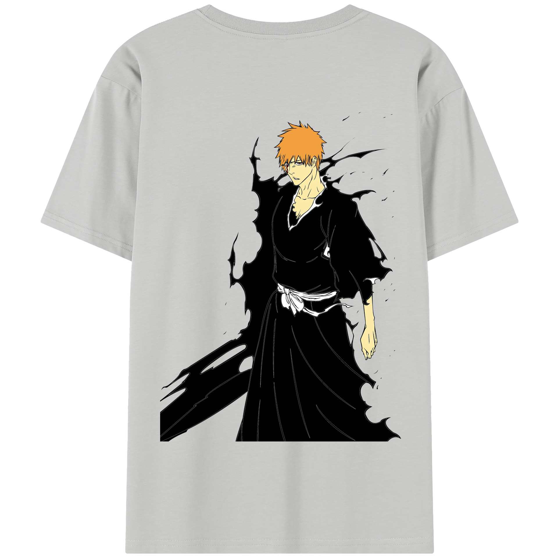 （画像用） ブリーチ 黒崎一護（くろさき いちご）BLEACH Kurosaki Ichigo 綿100％半袖Tシャツ（背面プリント）