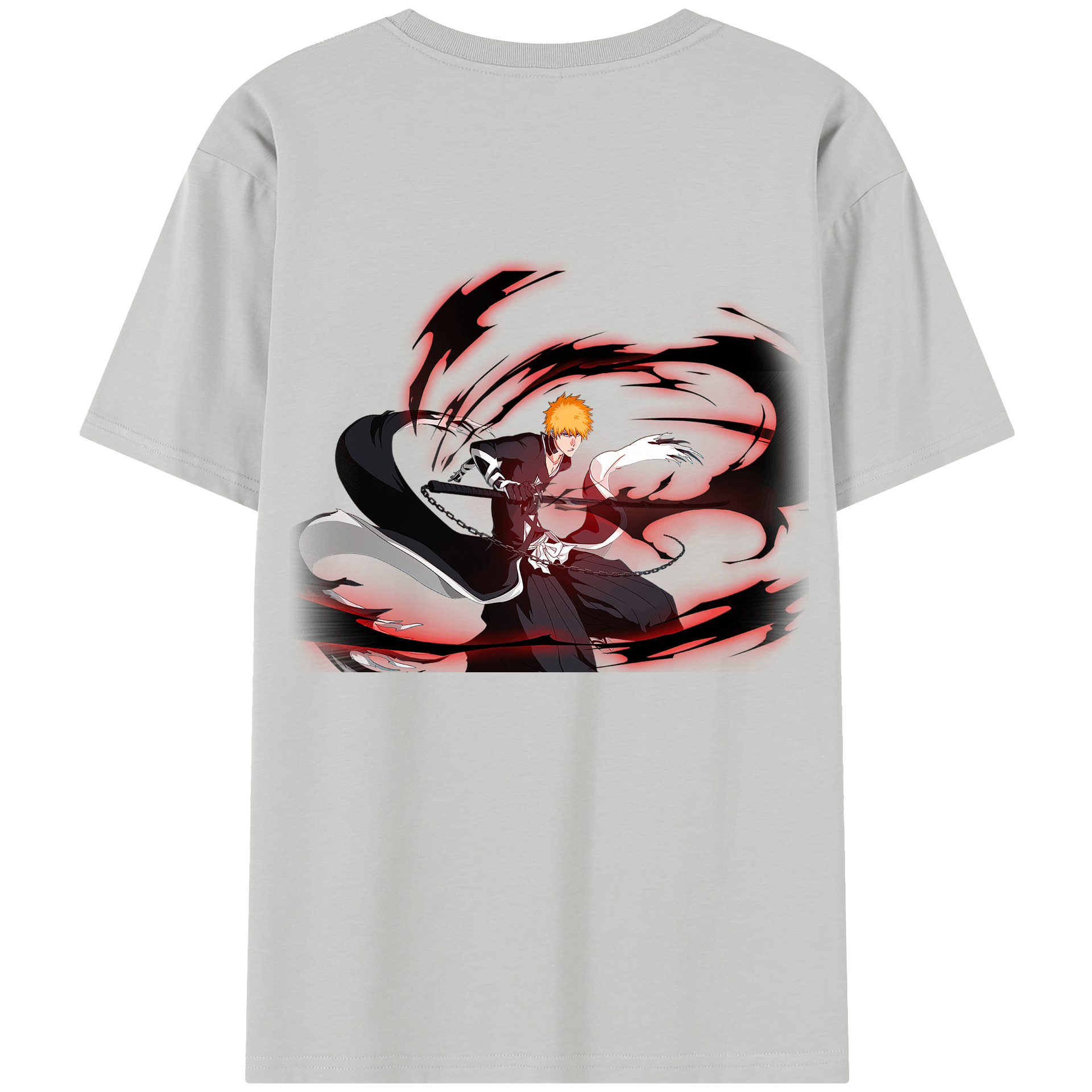 （画像用） ブリーチ 黒崎一護（くろさき いちご）BLEACH Kurosaki Ichigo 綿100％半袖Tシャツ（背面プリント）