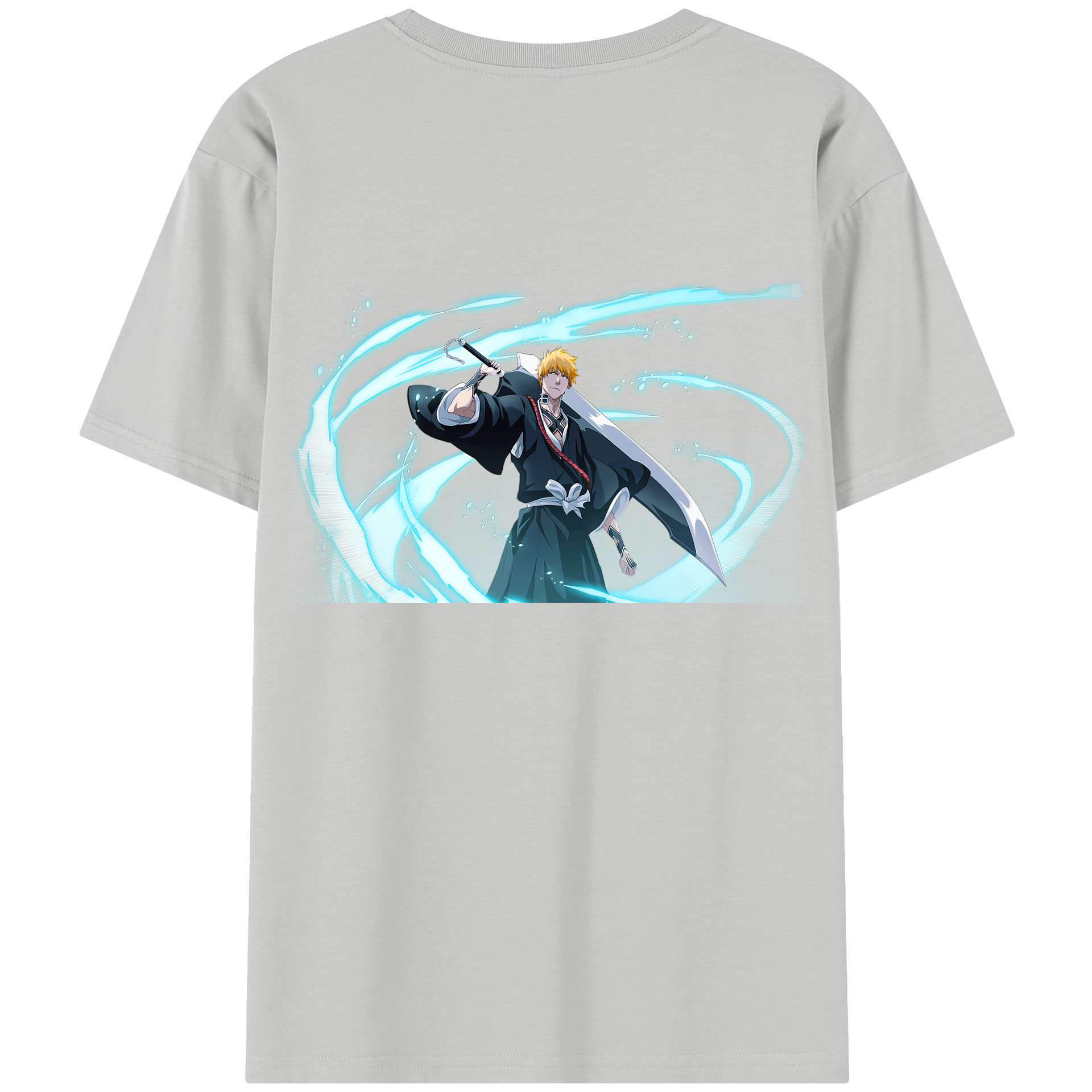（画像用） ブリーチ 黒崎一護（くろさき いちご）BLEACH Kurosaki Ichigo 綿100％半袖Tシャツ（背面プリント）
