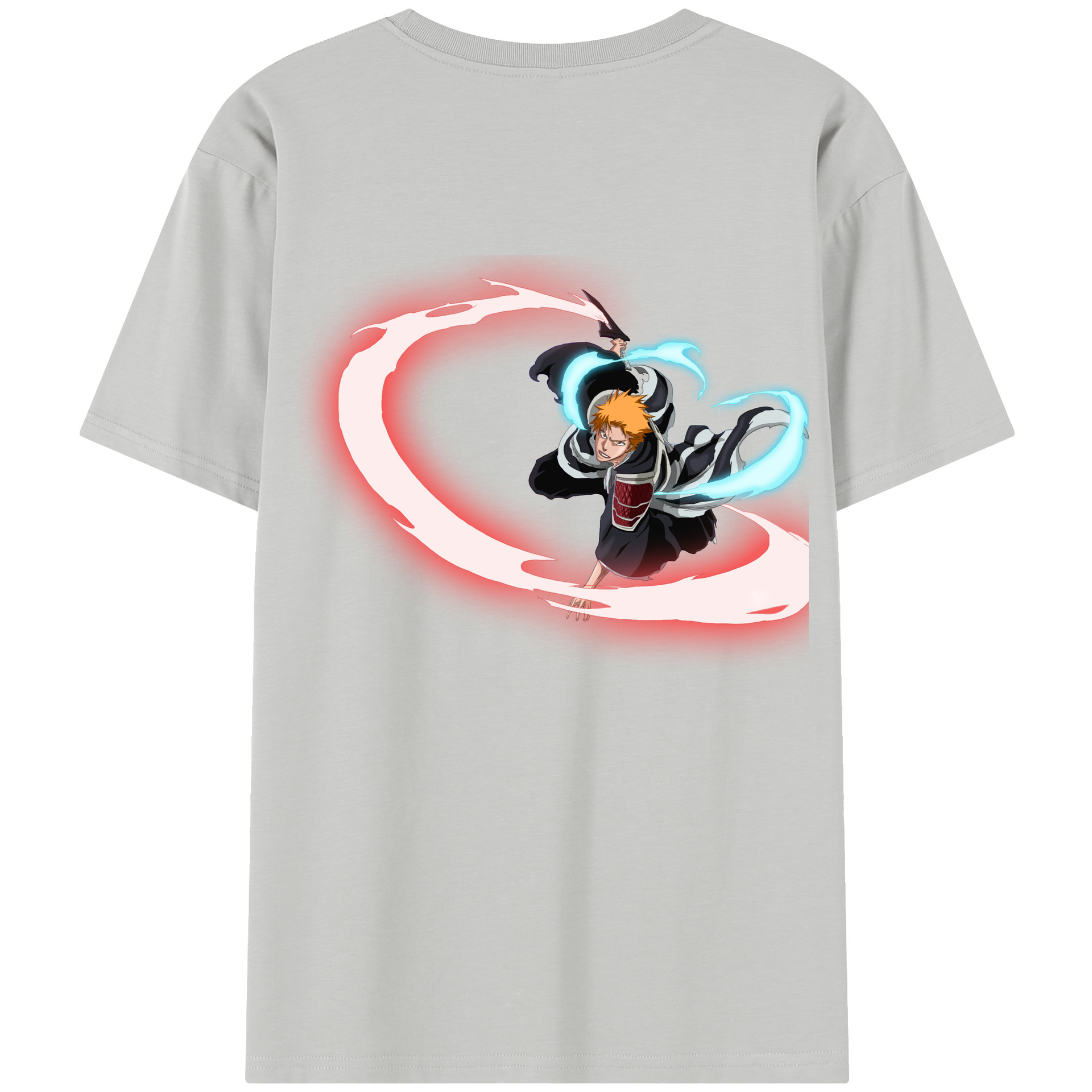 （画像用） ブリーチ 黒崎一護（くろさき いちご）BLEACH Kurosaki Ichigo 綿100％半袖Tシャツ（背面プリント）