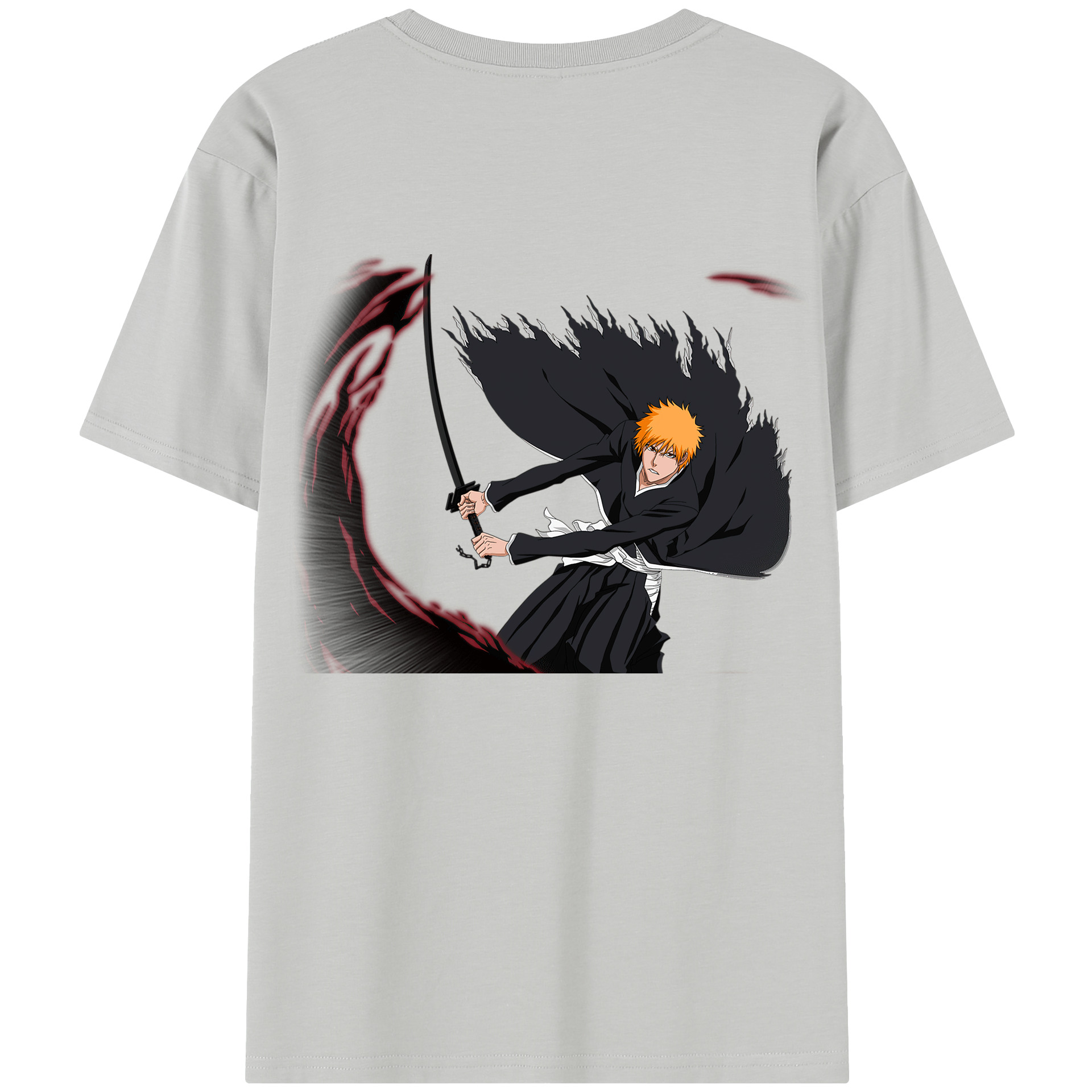 （画像用） ブリーチ 黒崎一護（くろさき いちご）BLEACH Kurosaki Ichigo 綿100％半袖Tシャツ（背面プリント）