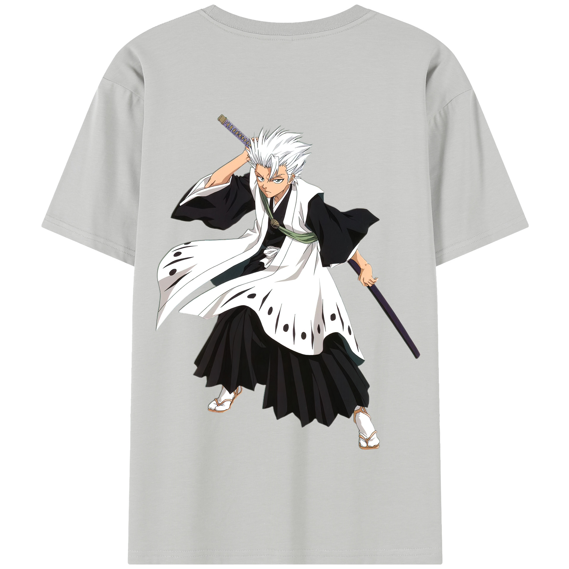 （画像用） ブリーチ 日番谷冬獅郎（ひつがや とうしろう） BLEACH Hitsugaya Toushirou 綿100％半袖Tシャツ（背面プリント）