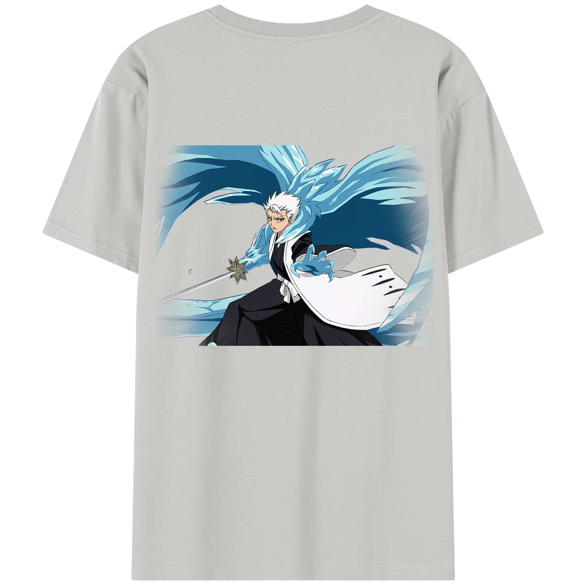 （画像用） ブリーチ 日番谷冬獅郎（ひつがや とうしろう） BLEACH Hitsugaya Toushirou 綿100％半袖Tシャツ（背面プリント）