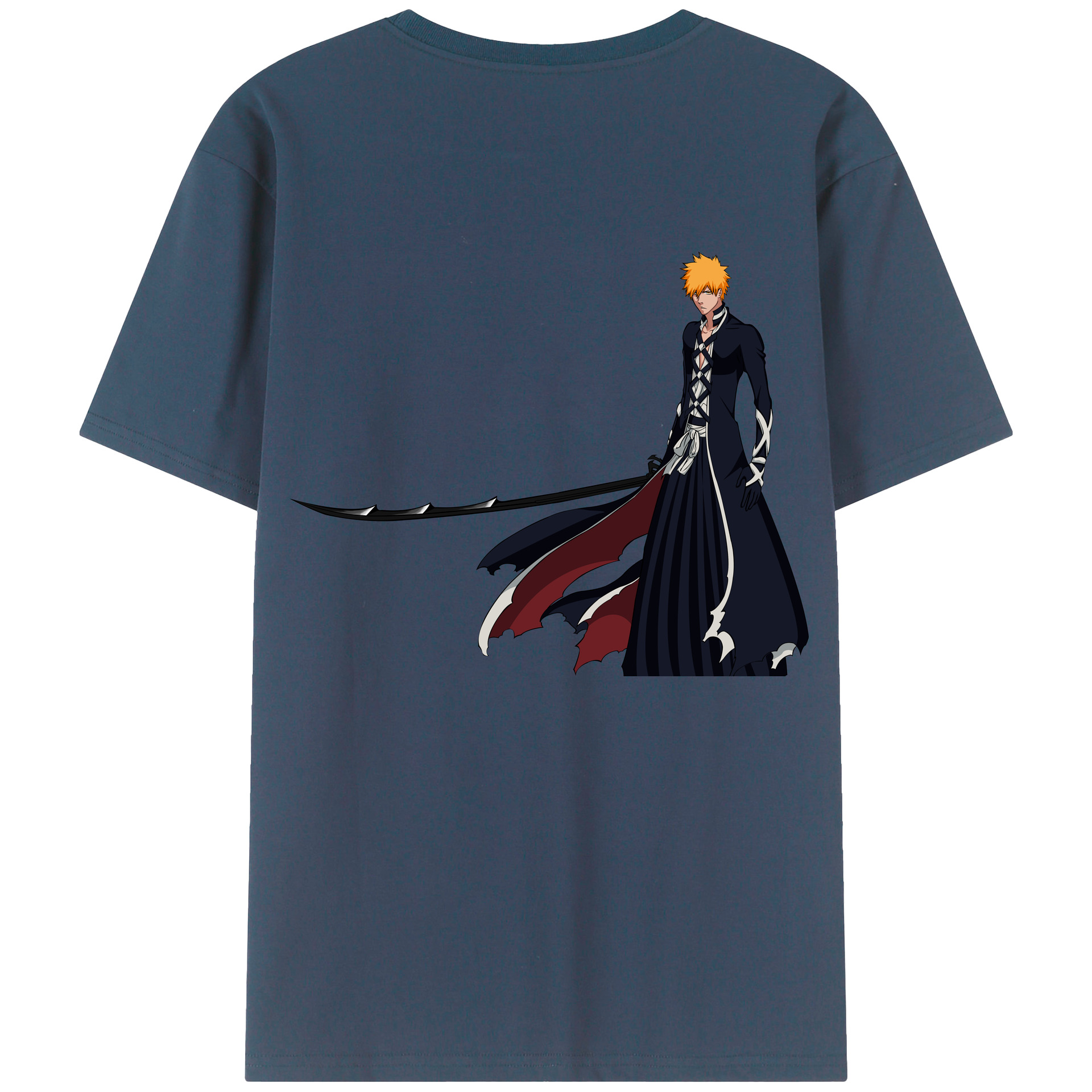 （画像用） ブリーチ 黒崎一護（くろさき いちご）BLEACH Kurosaki Ichigo 綿100％半袖Tシャツ（背面プリント）