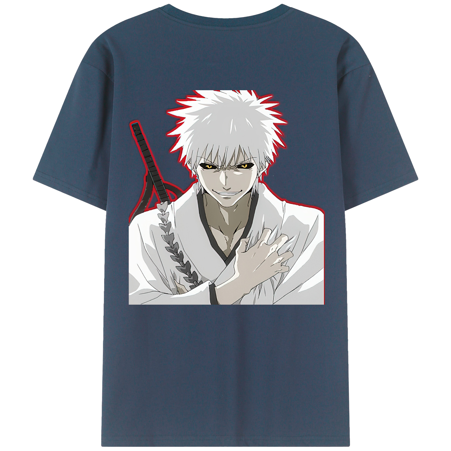 （画像用） ブリーチ 黒崎一護（くろさき いちご）BLEACH Kurosaki Ichigo 綿100％半袖Tシャツ（背面プリント）