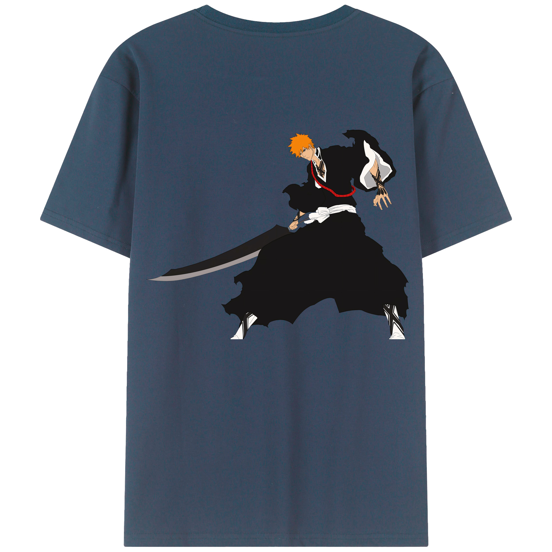 （画像用） ブリーチ 黒崎一護（くろさき いちご）BLEACH Kurosaki Ichigo 綿100％半袖Tシャツ（背面プリント）