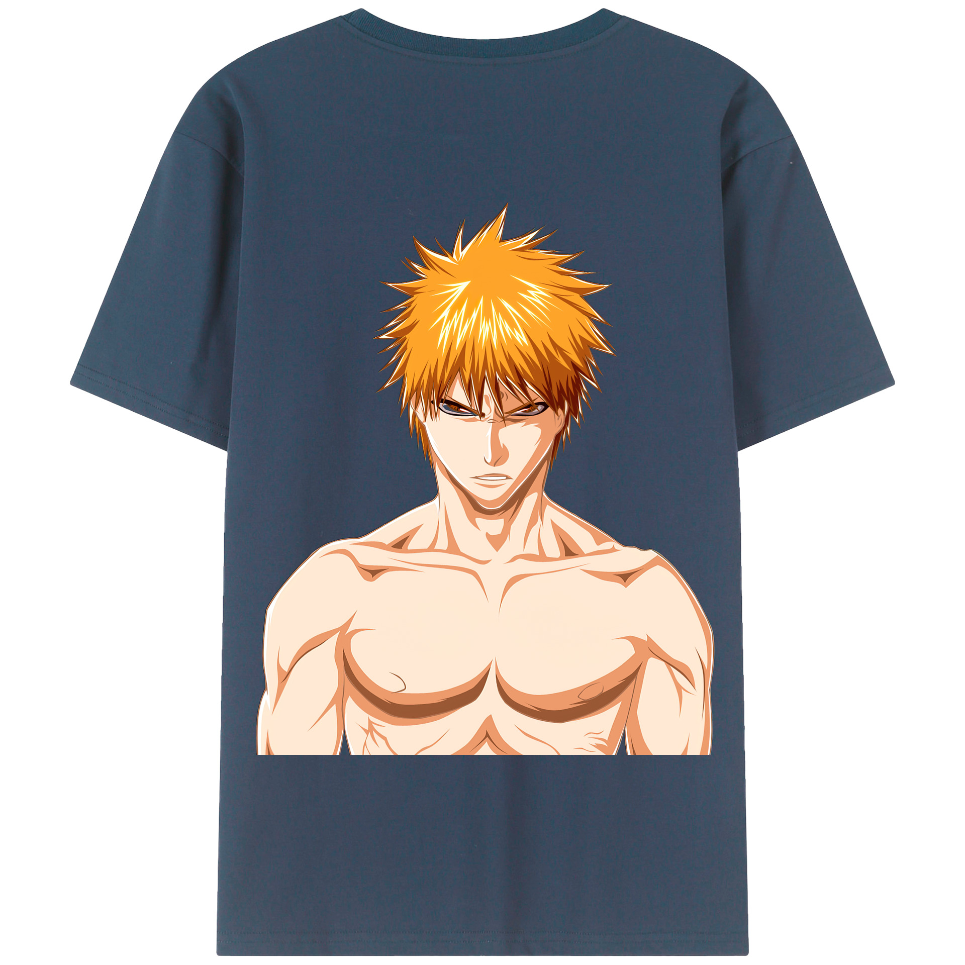 （画像用） ブリーチ 黒崎一護（くろさき いちご）BLEACH Kurosaki Ichigo 綿100％半袖Tシャツ（背面プリント）