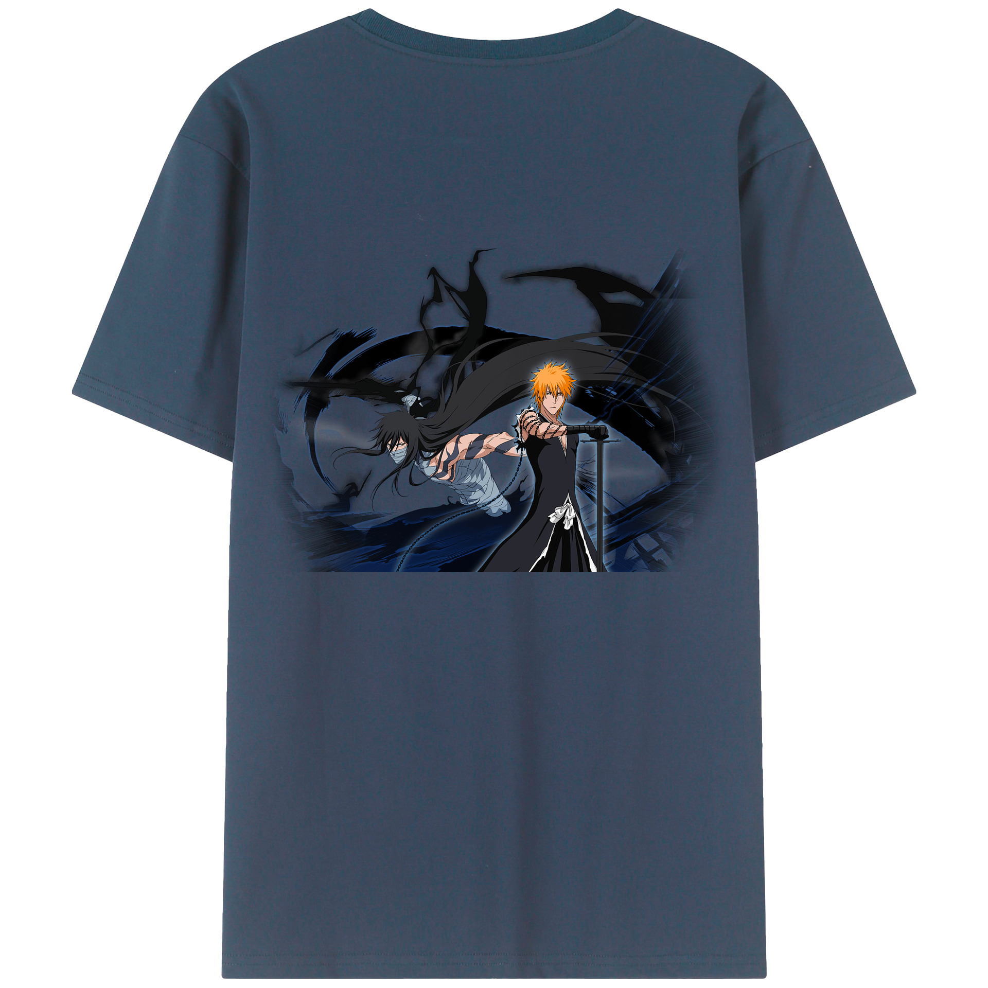 （画像用） ブリーチ 黒崎一護（くろさき いちご）BLEACH Kurosaki Ichigo 綿100％半袖Tシャツ（背面プリント）