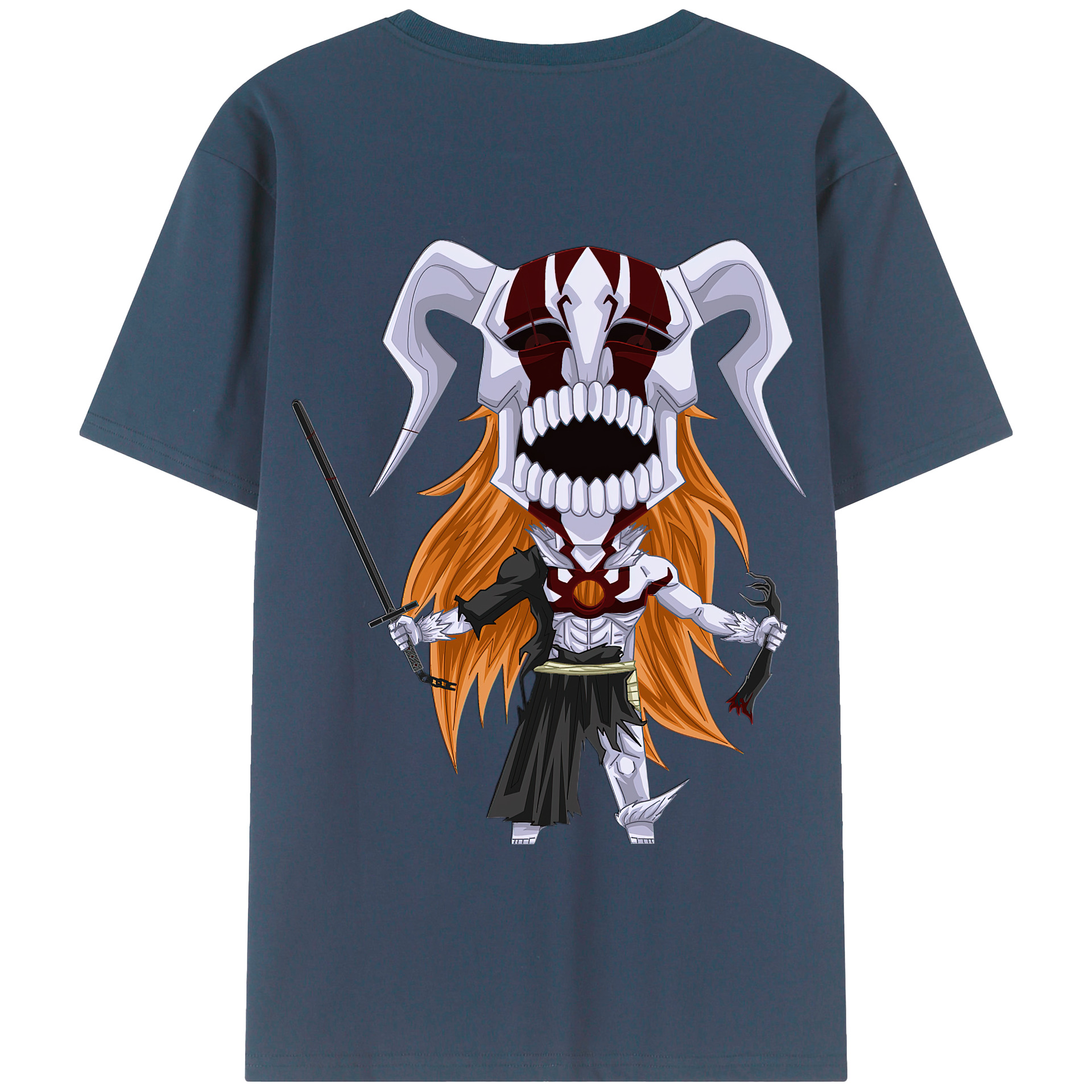 （画像用） ブリーチ 黒崎一護（くろさき いちご）BLEACH Kurosaki Ichigo 綿100％半袖Tシャツ（背面プリント）