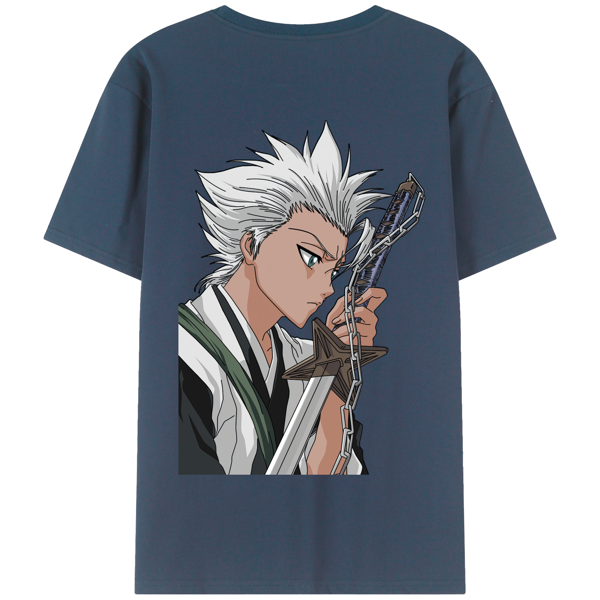 （画像用） ブリーチ 日番谷冬獅郎（ひつがや とうしろう） BLEACH Hitsugaya Toushirou 綿100％半袖Tシャツ（背面プリント）