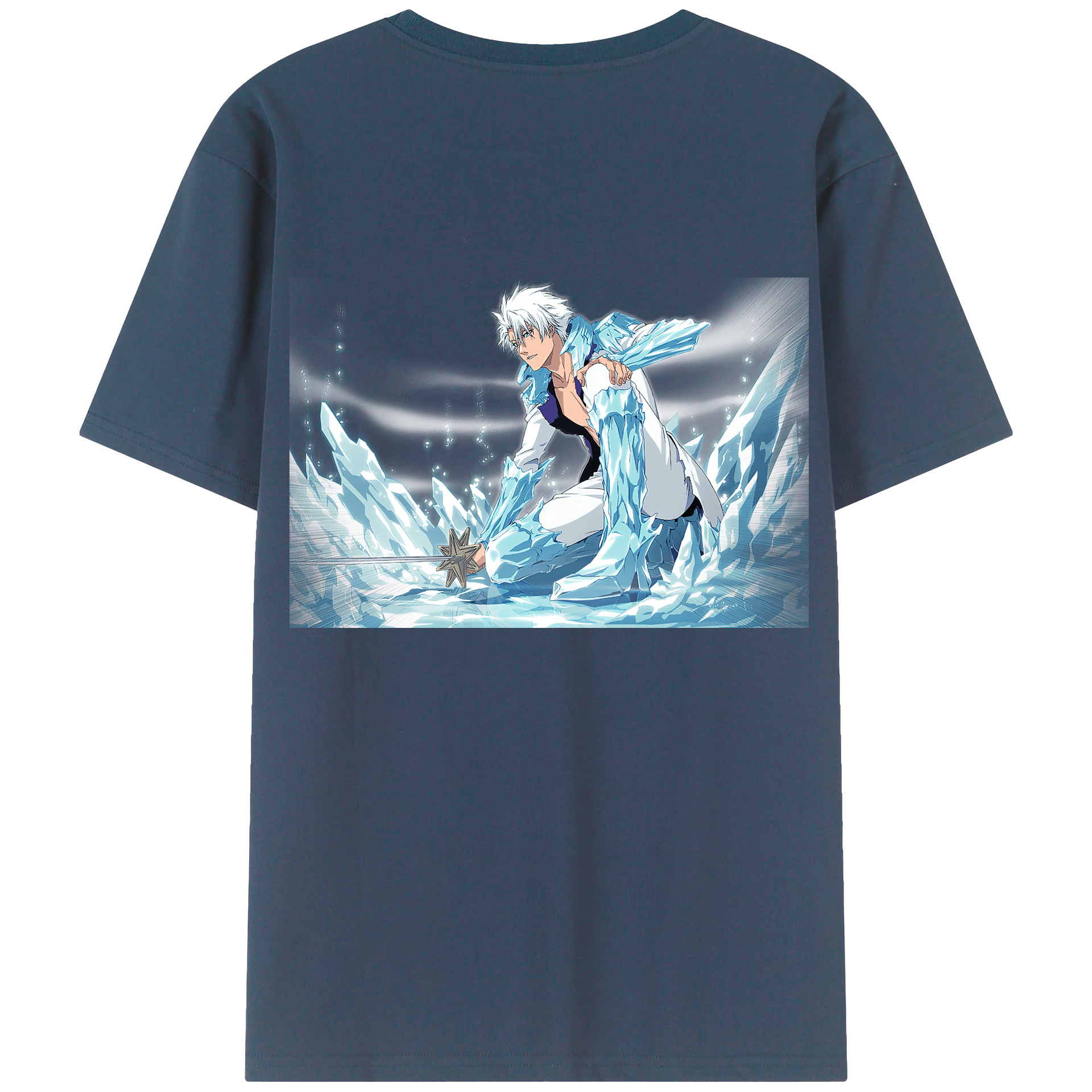 （画像用） ブリーチ 日番谷冬獅郎（ひつがや とうしろう） BLEACH Hitsugaya Toushirou 綿100％半袖Tシャツ（背面プリント）