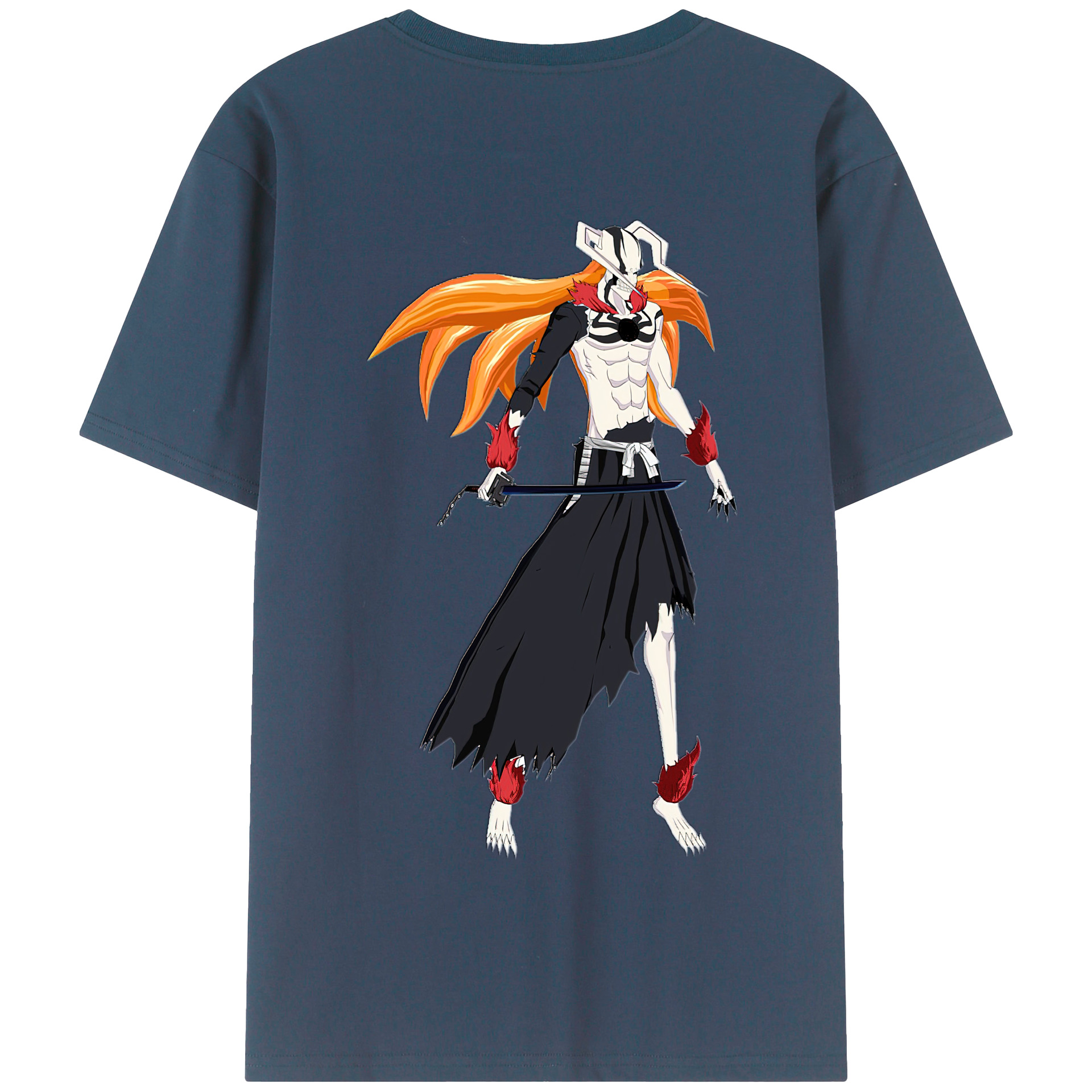 （画像用） ブリーチ 黒崎一護（くろさき いちご）BLEACH Kurosaki Ichigo 綿100％半袖Tシャツ（背面プリント）