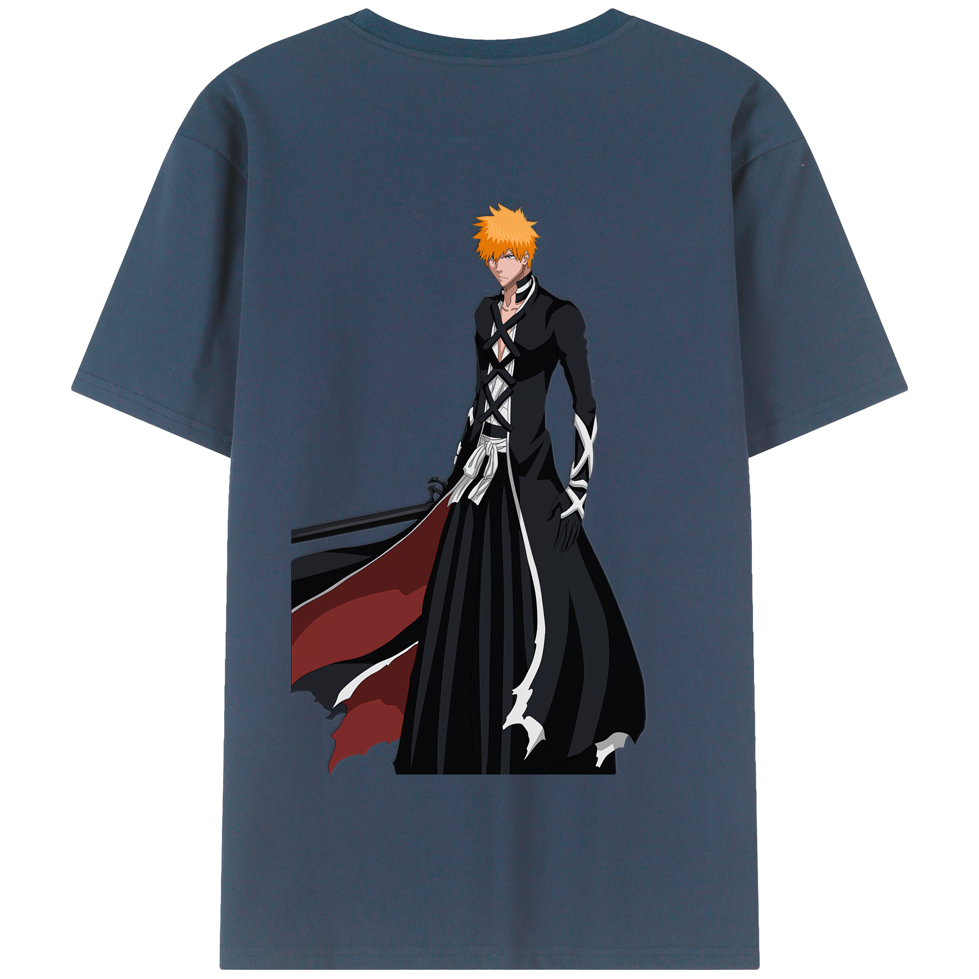 （画像用） ブリーチ 黒崎一護（くろさき いちご）BLEACH Kurosaki Ichigo 綿100％半袖Tシャツ（背面プリント）