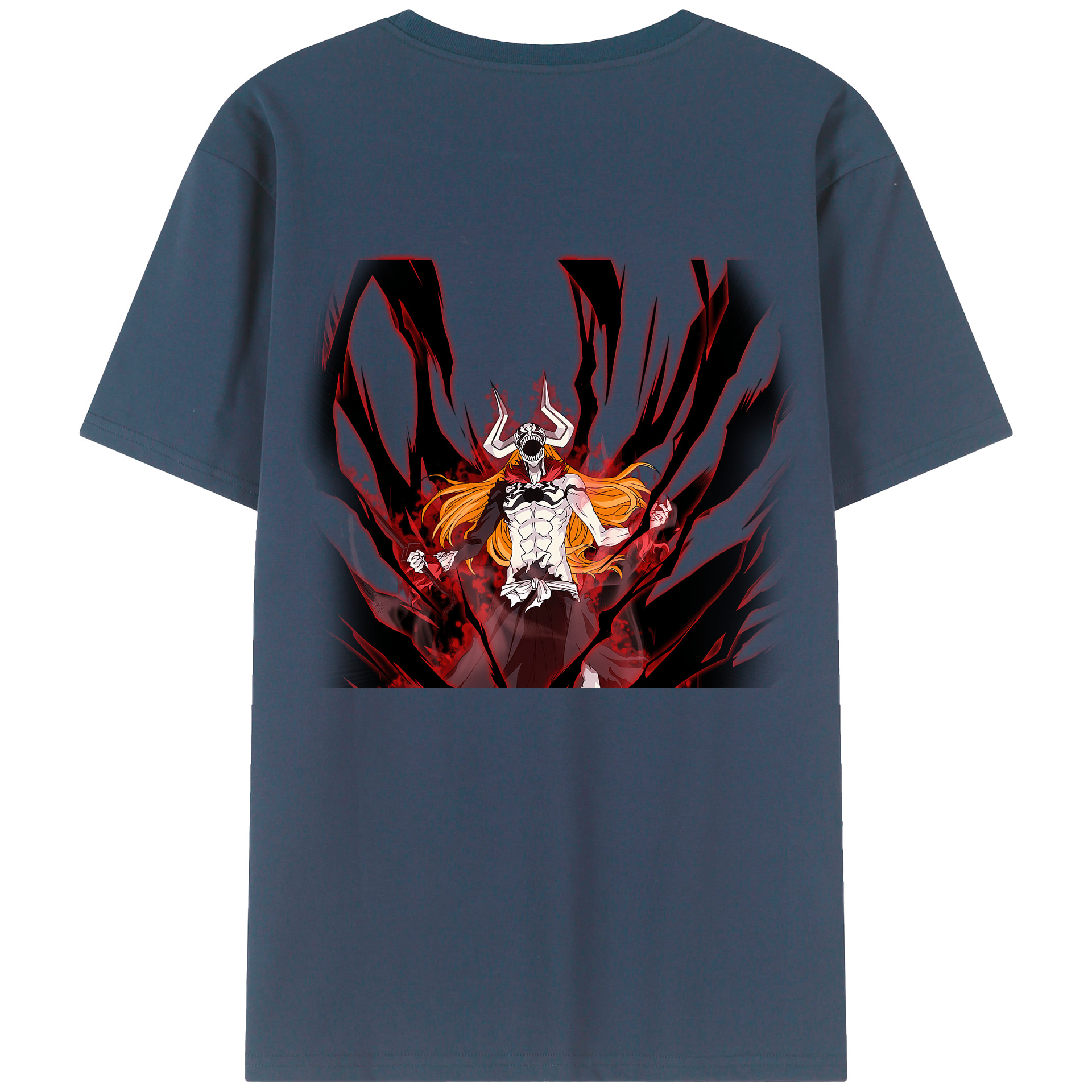 （画像用） ブリーチ 黒崎一護（くろさき いちご）BLEACH Kurosaki Ichigo 綿100％半袖Tシャツ（背面プリント）