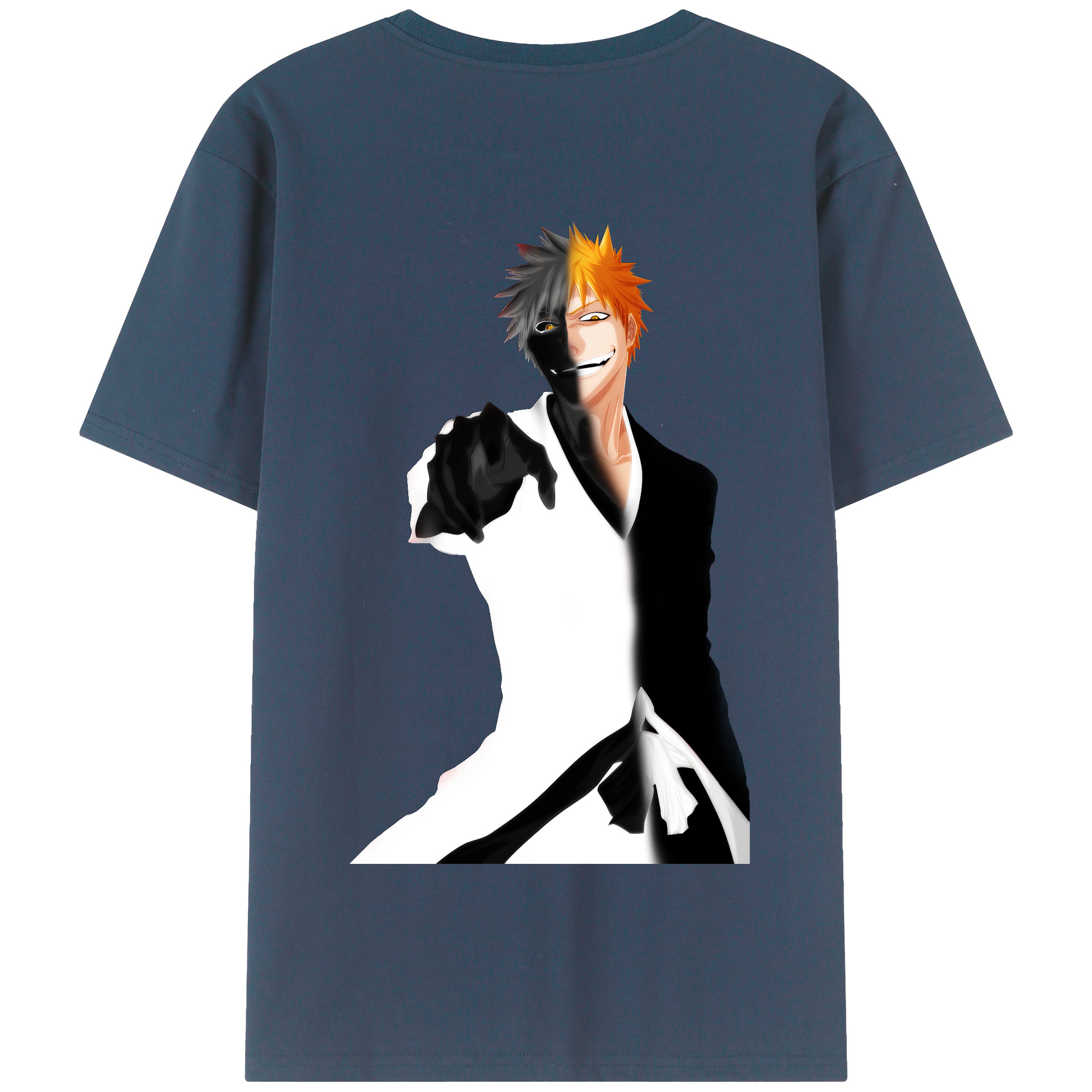 （画像用） ブリーチ 黒崎一護（くろさき いちご）BLEACH Kurosaki Ichigo 綿100％半袖Tシャツ（背面プリント）