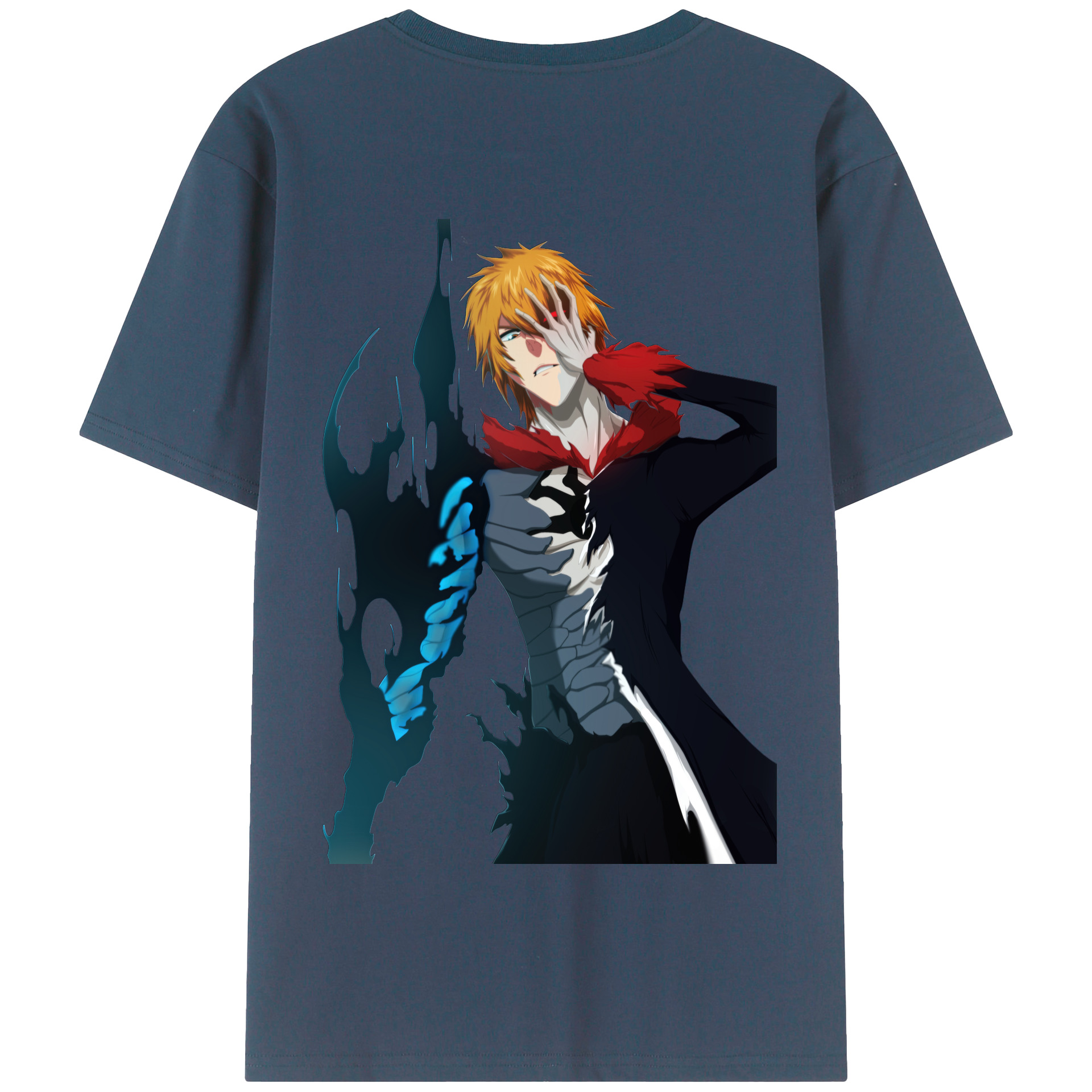 （画像用） ブリーチ 黒崎一護（くろさき いちご）BLEACH Kurosaki Ichigo 綿100％半袖Tシャツ（背面プリント）