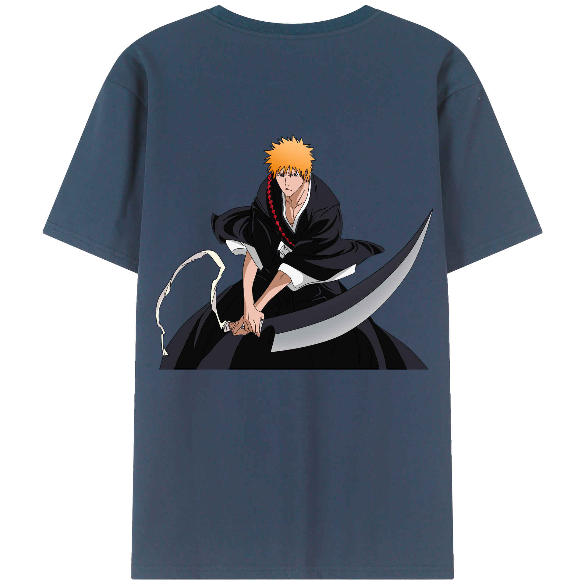 （画像用） ブリーチ 黒崎一護（くろさき いちご）BLEACH Kurosaki Ichigo 綿100％半袖Tシャツ（背面プリント）