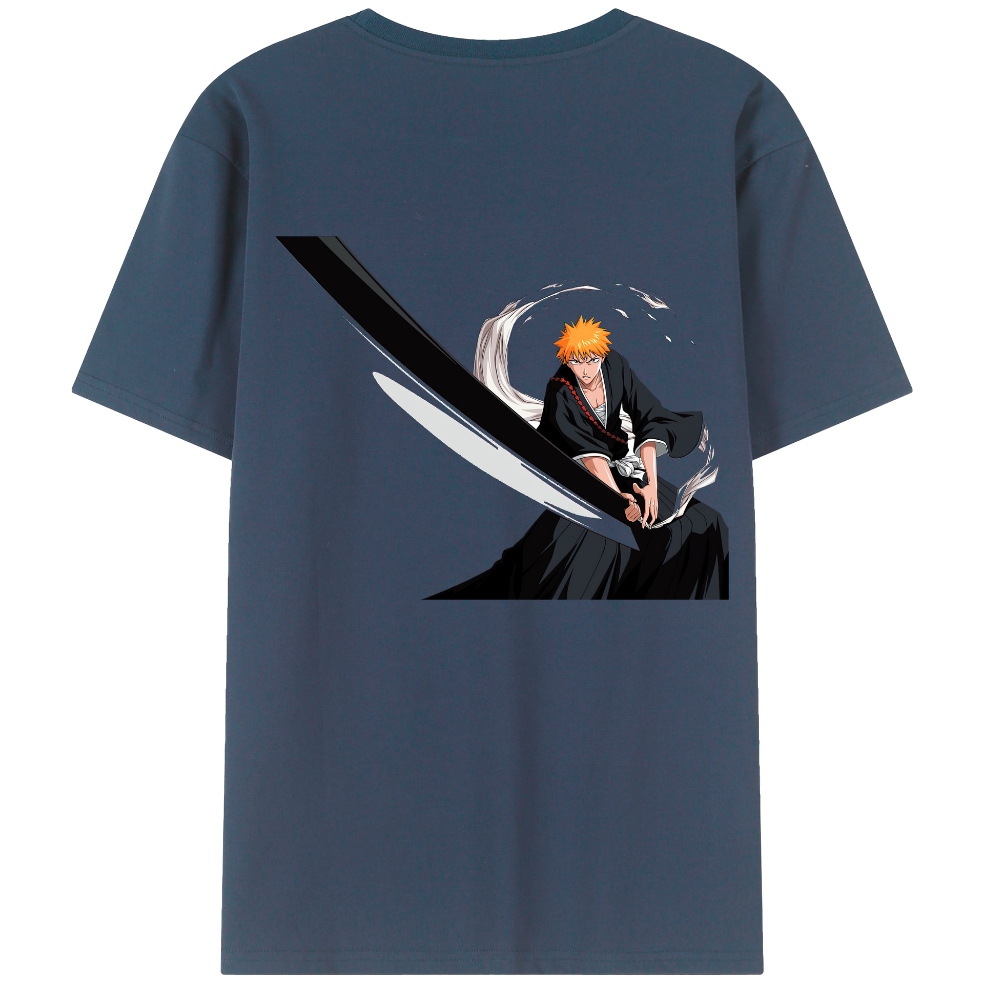 （画像用） ブリーチ 黒崎一護（くろさき いちご）BLEACH Kurosaki Ichigo 綿100％半袖Tシャツ（背面プリント）