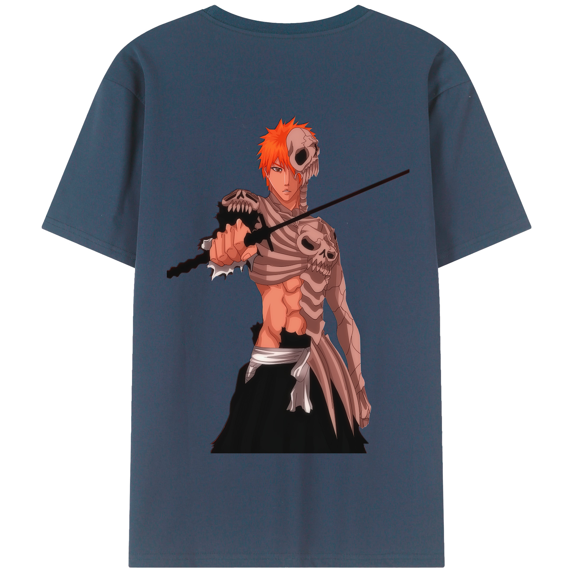（画像用） ブリーチ 黒崎一護（くろさき いちご）BLEACH Kurosaki Ichigo 綿100％半袖Tシャツ（背面プリント）