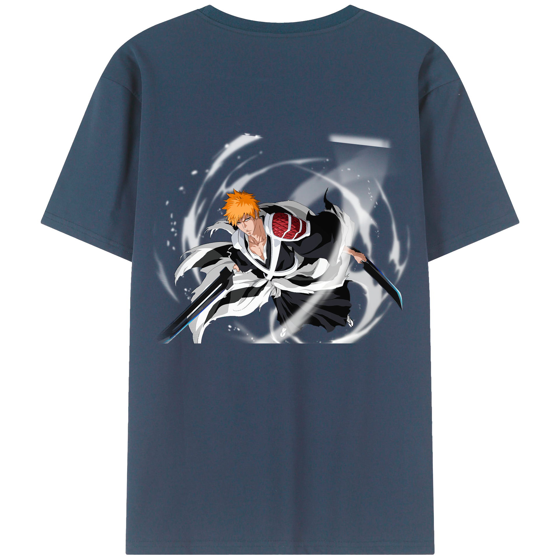 （画像用） ブリーチ 黒崎一護（くろさき いちご）BLEACH Kurosaki Ichigo 綿100％半袖Tシャツ（背面プリント）