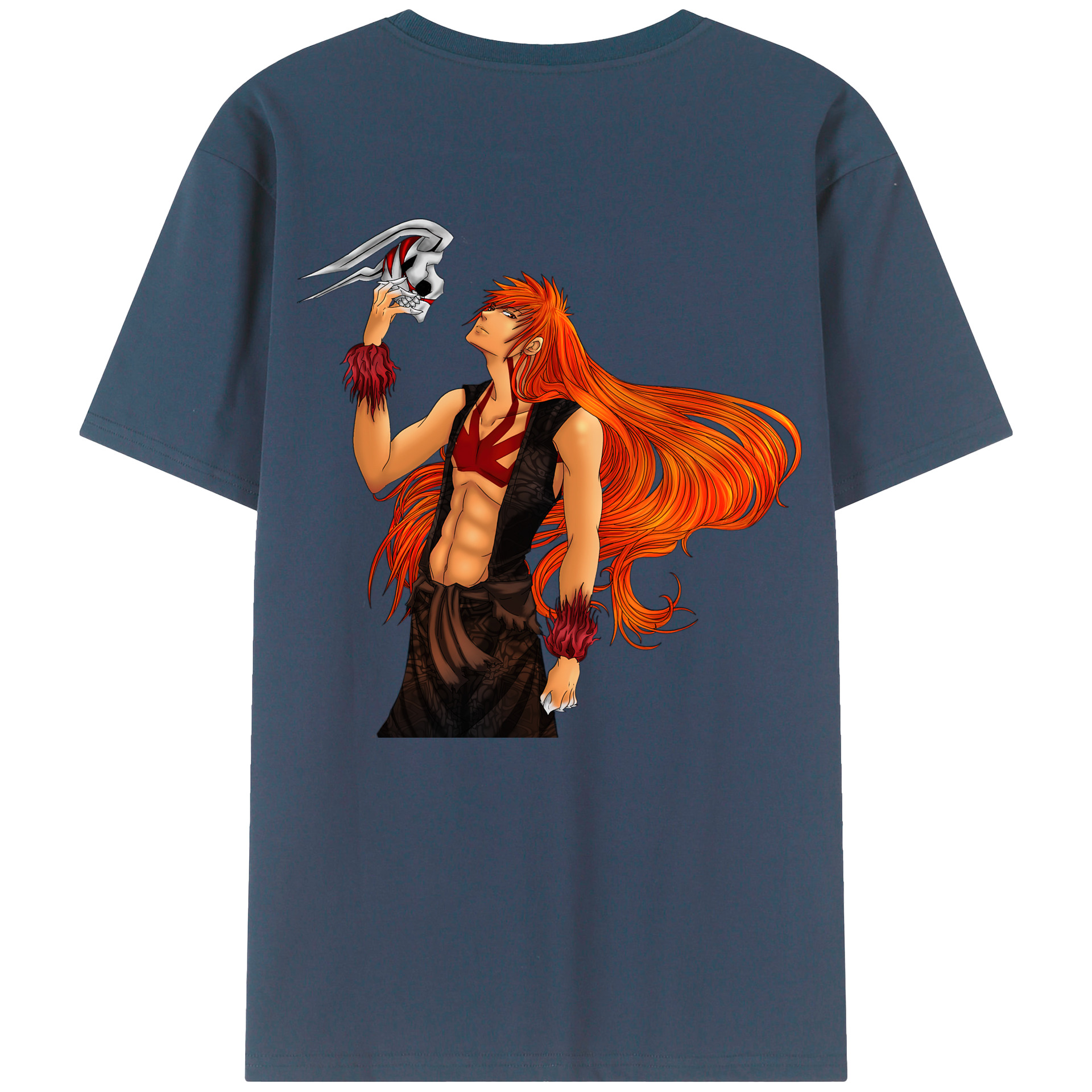 （画像用） ブリーチ 黒崎一護（くろさき いちご）BLEACH Kurosaki Ichigo 綿100％半袖Tシャツ（背面プリント）