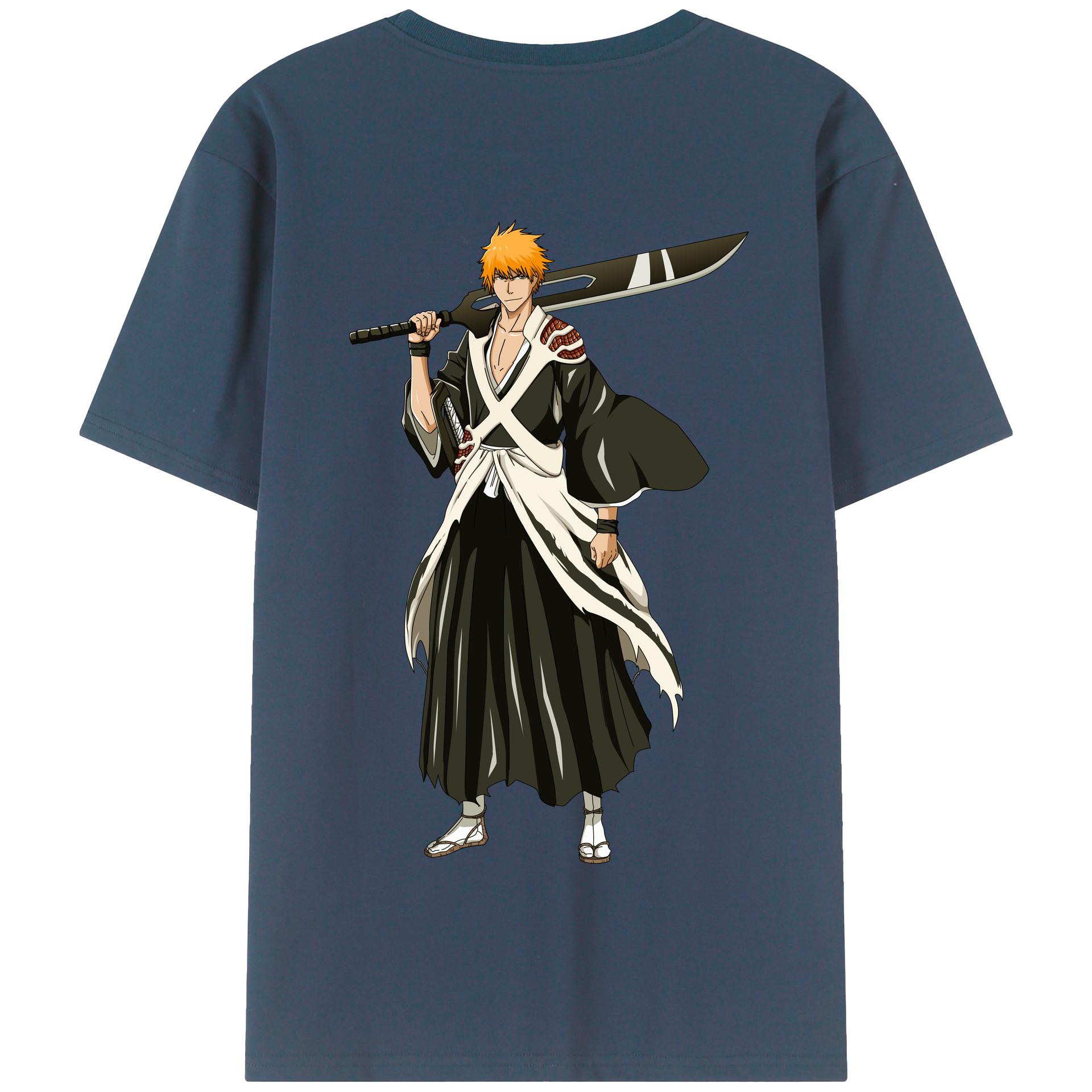 （画像用） ブリーチ 黒崎一護（くろさき いちご）BLEACH Kurosaki Ichigo 綿100％半袖Tシャツ（背面プリント）