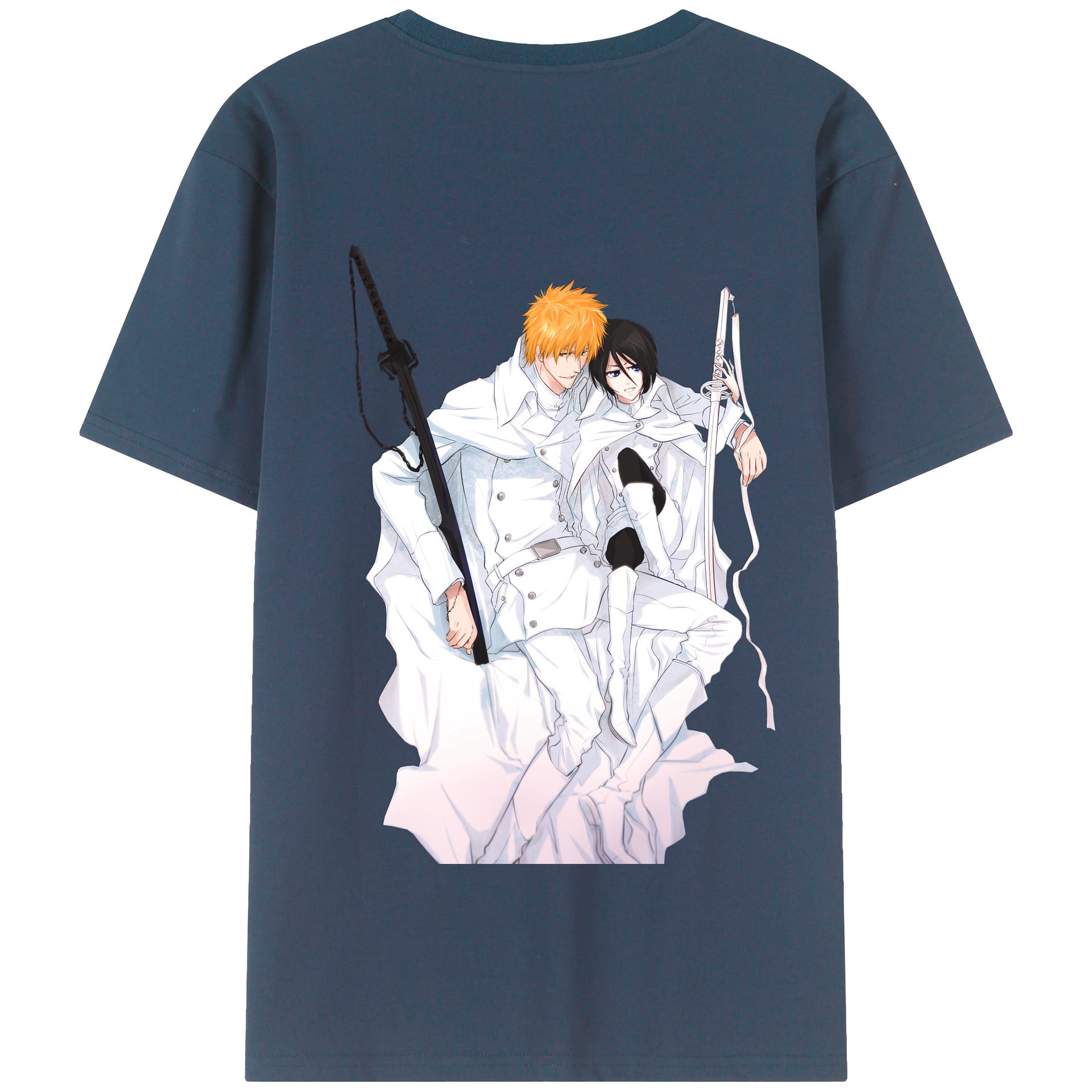 （画像用） ブリーチ 黒崎一護（くろさき いちご）BLEACH Kurosaki Ichigo 綿100％半袖Tシャツ（背面プリント）