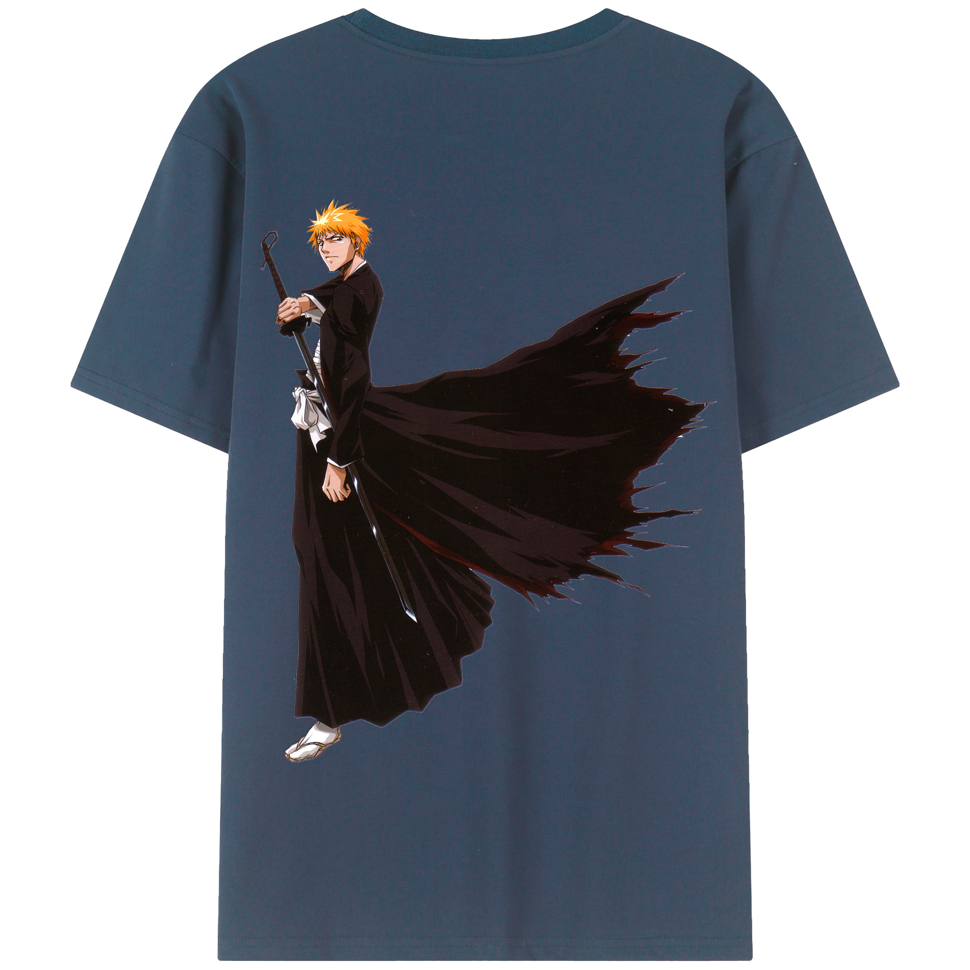 （画像用） ブリーチ 黒崎一護（くろさき いちご）BLEACH Kurosaki Ichigo 綿100％半袖Tシャツ（背面プリント）