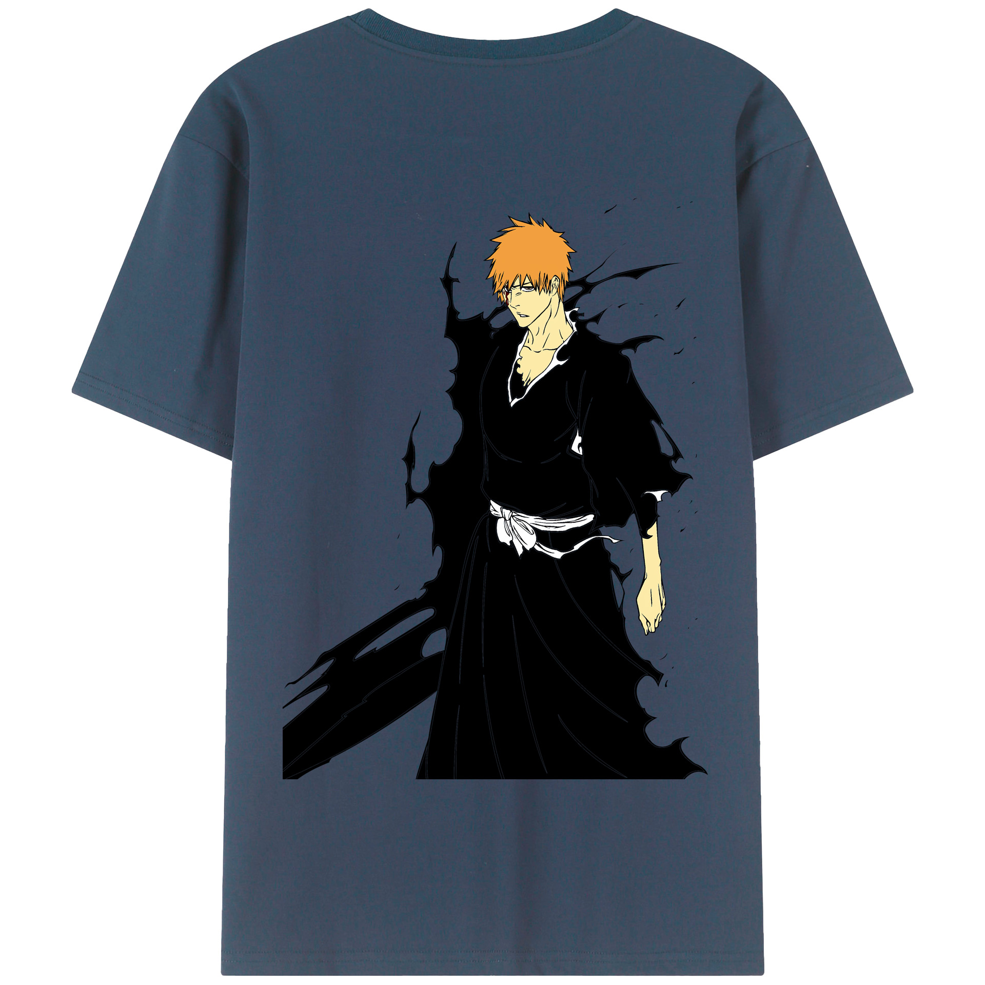 （画像用） ブリーチ 黒崎一護（くろさき いちご）BLEACH Kurosaki Ichigo 綿100％半袖Tシャツ（背面プリント）