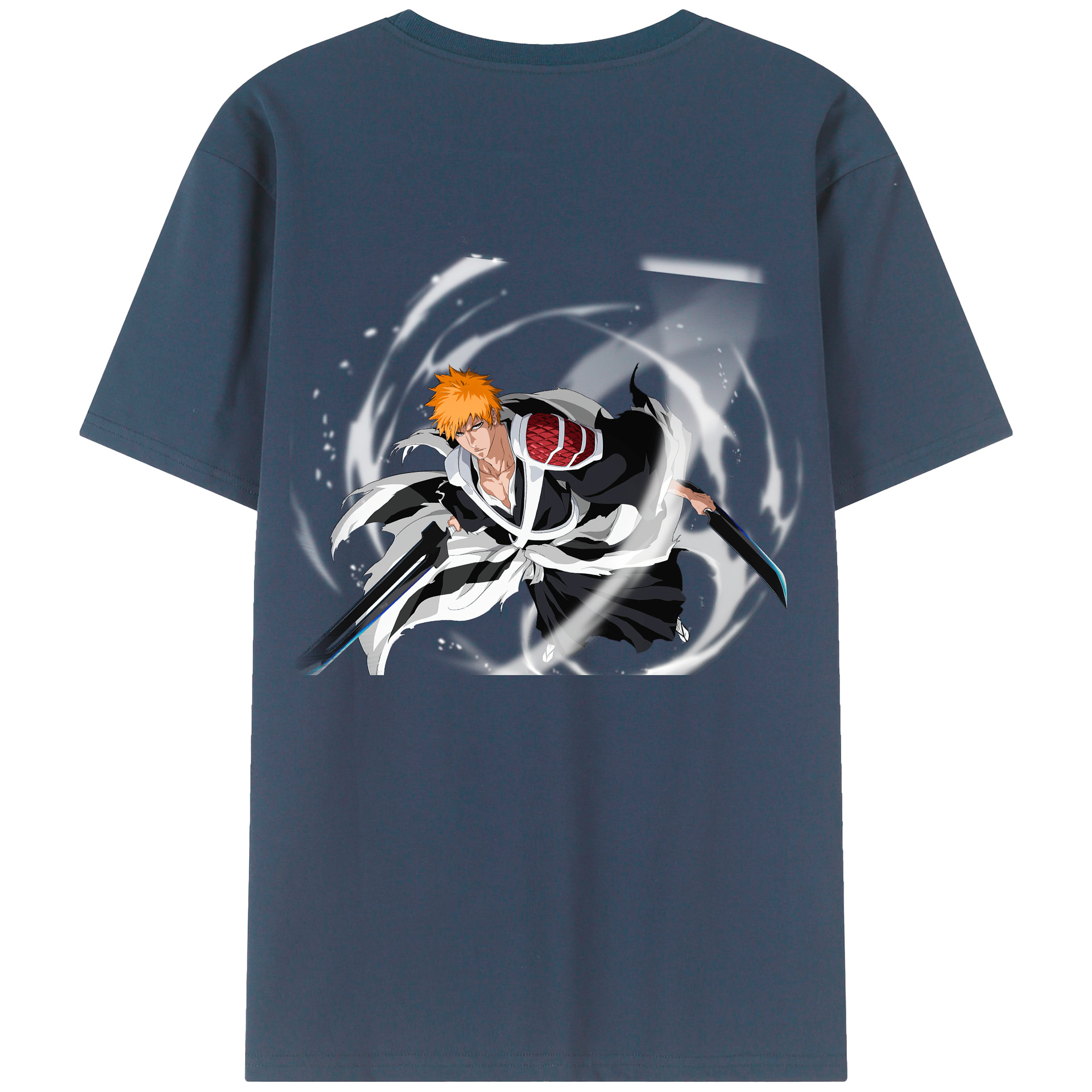 （画像用） ブリーチ 黒崎一護（くろさき いちご）BLEACH Kurosaki Ichigo 綿100％半袖Tシャツ（背面プリント）