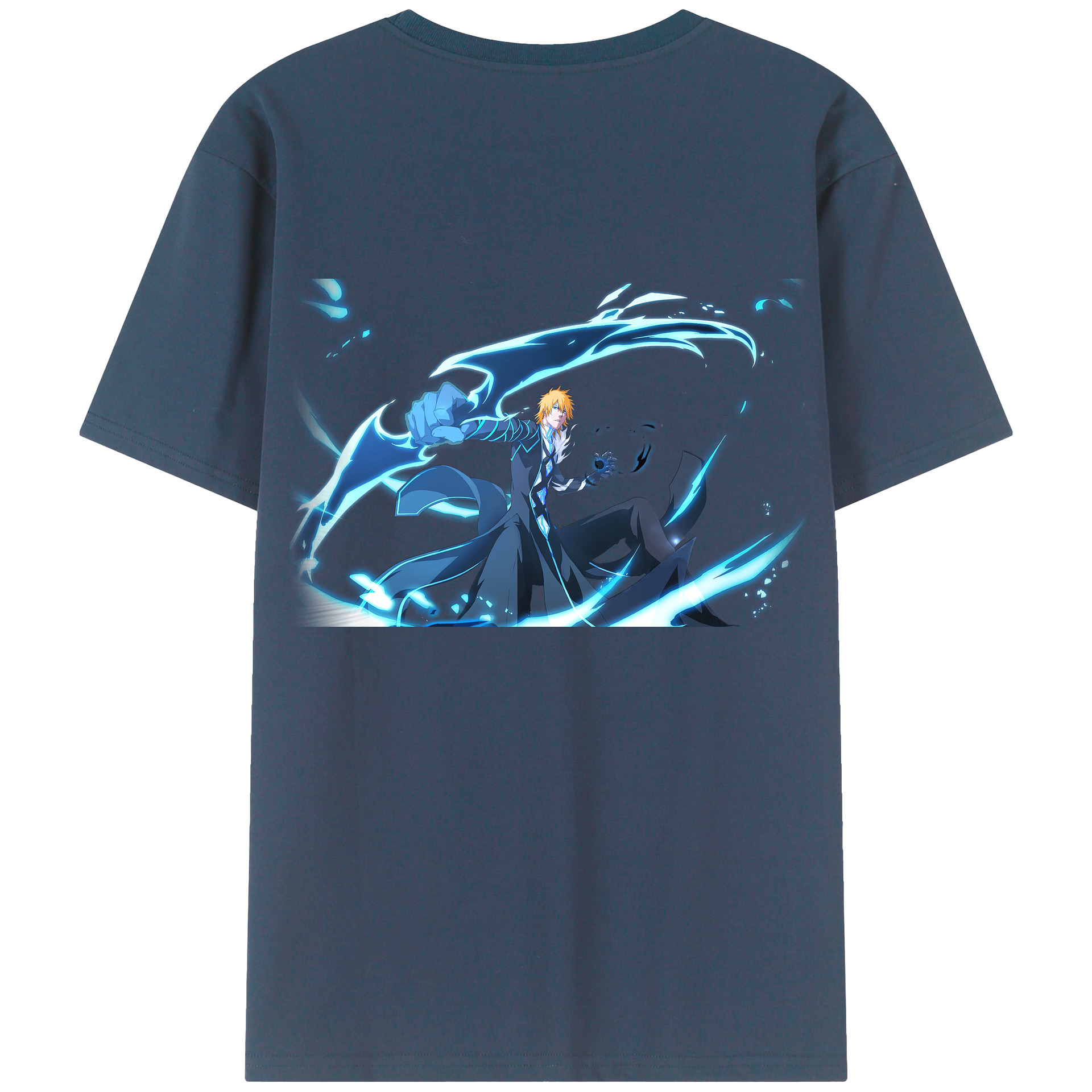 （画像用） ブリーチ 黒崎一護（くろさき いちご）BLEACH Kurosaki Ichigo 綿100％半袖Tシャツ（背面プリント）