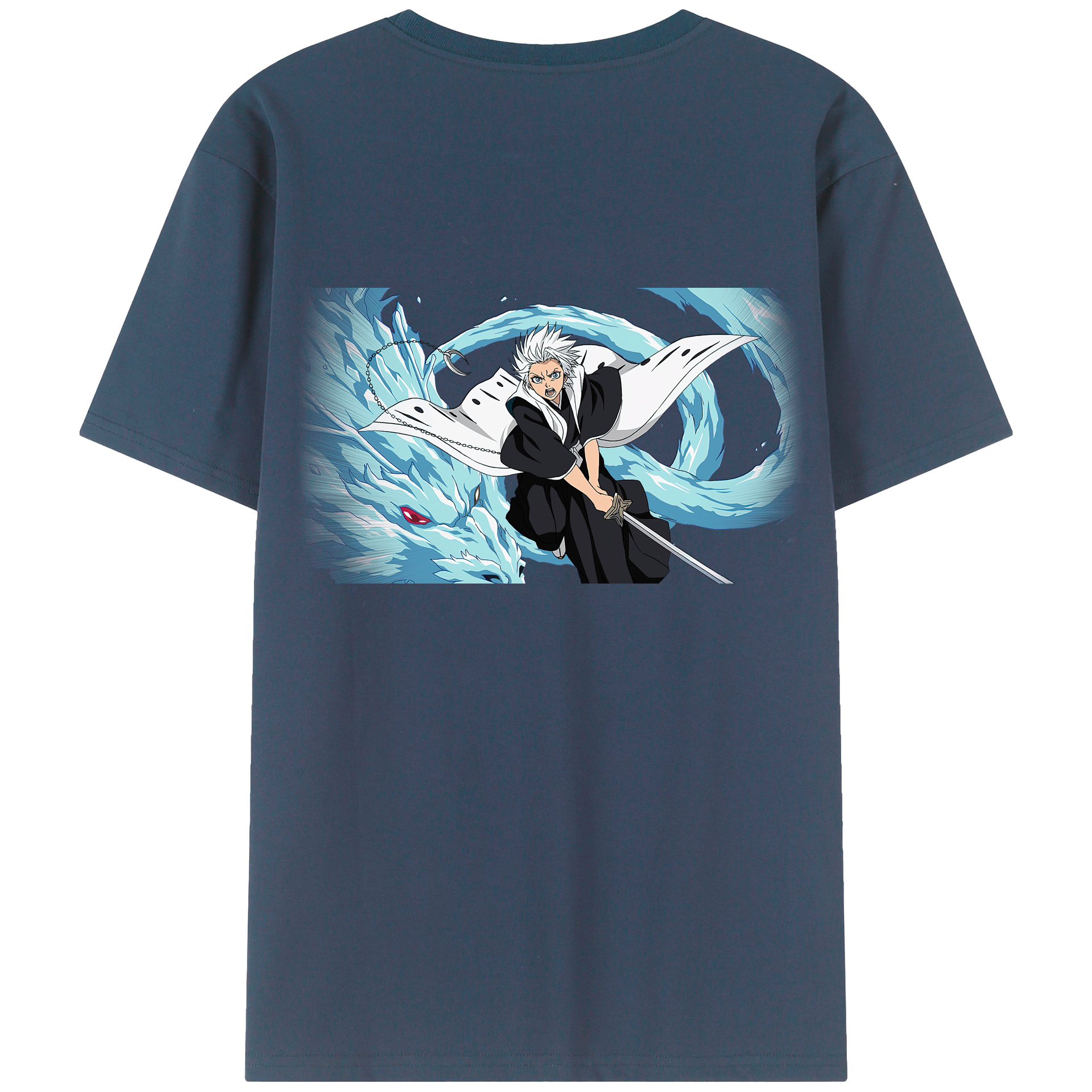 （画像用） ブリーチ 日番谷冬獅郎（ひつがや とうしろう） BLEACH Hitsugaya Toushirou 綿100％半袖Tシャツ（背面プリント）