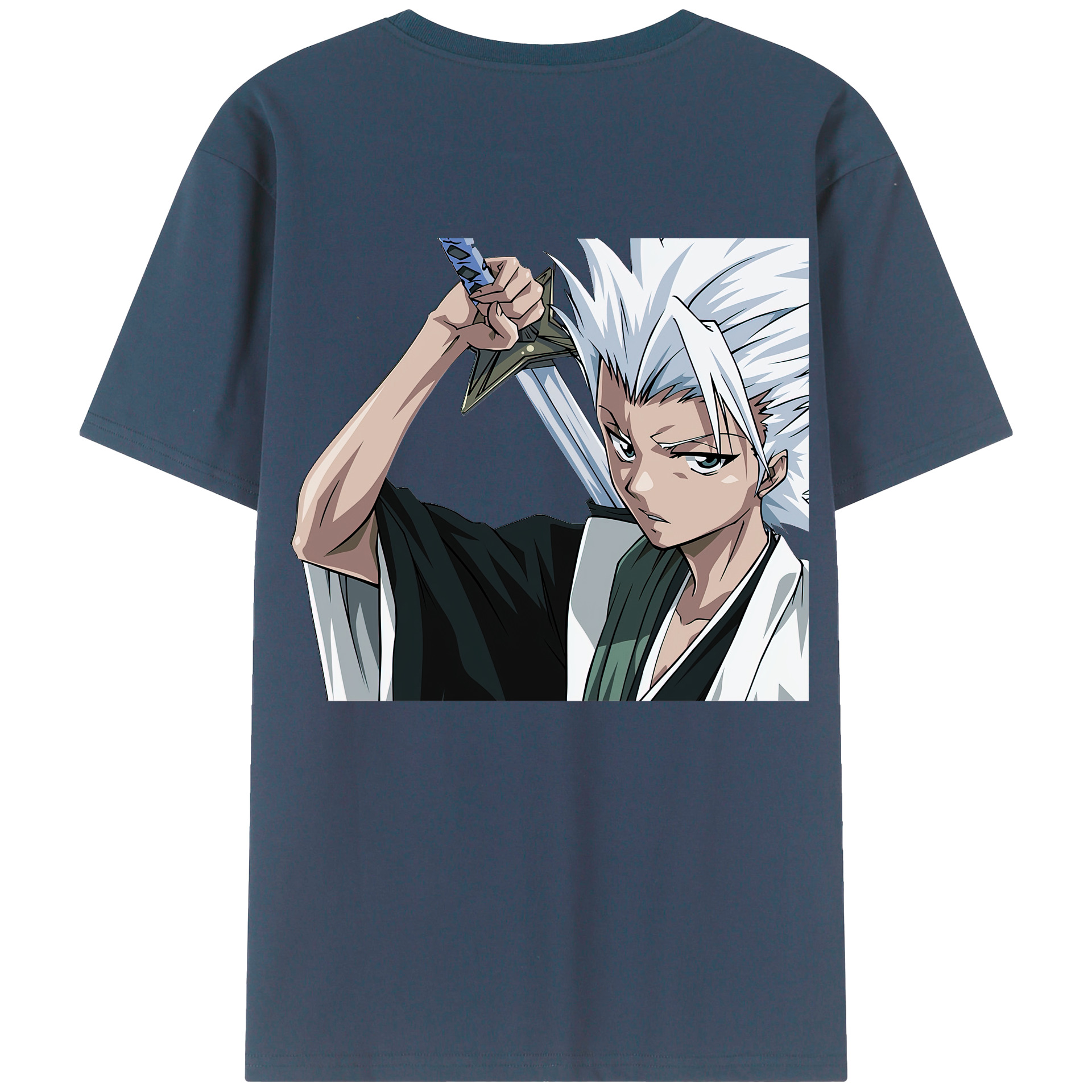（画像用） ブリーチ 日番谷冬獅郎（ひつがや とうしろう） BLEACH Hitsugaya Toushirou 綿100％半袖Tシャツ（背面プリント）
