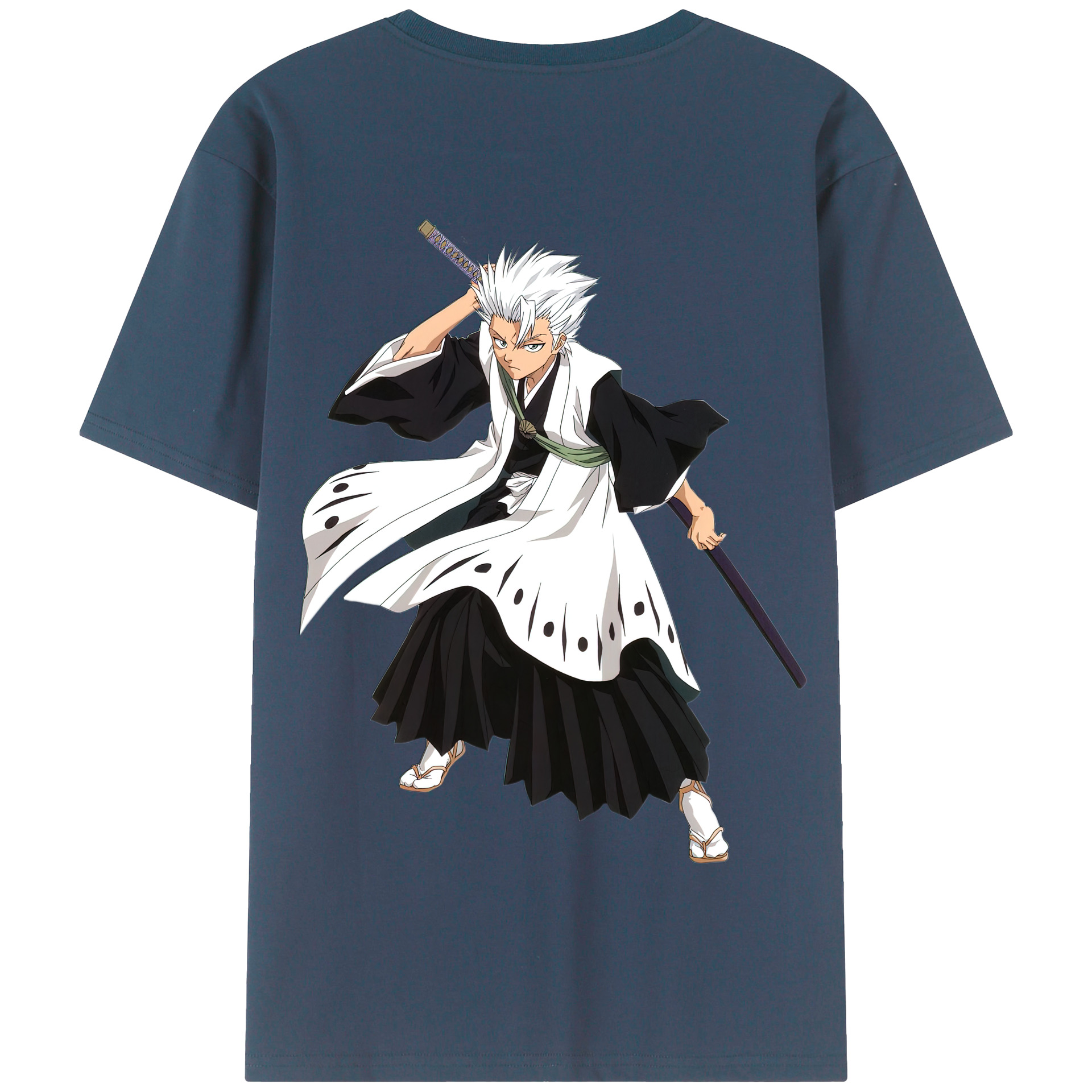 （画像用） ブリーチ 日番谷冬獅郎（ひつがや とうしろう） BLEACH Hitsugaya Toushirou 綿100％半袖Tシャツ（背面プリント）