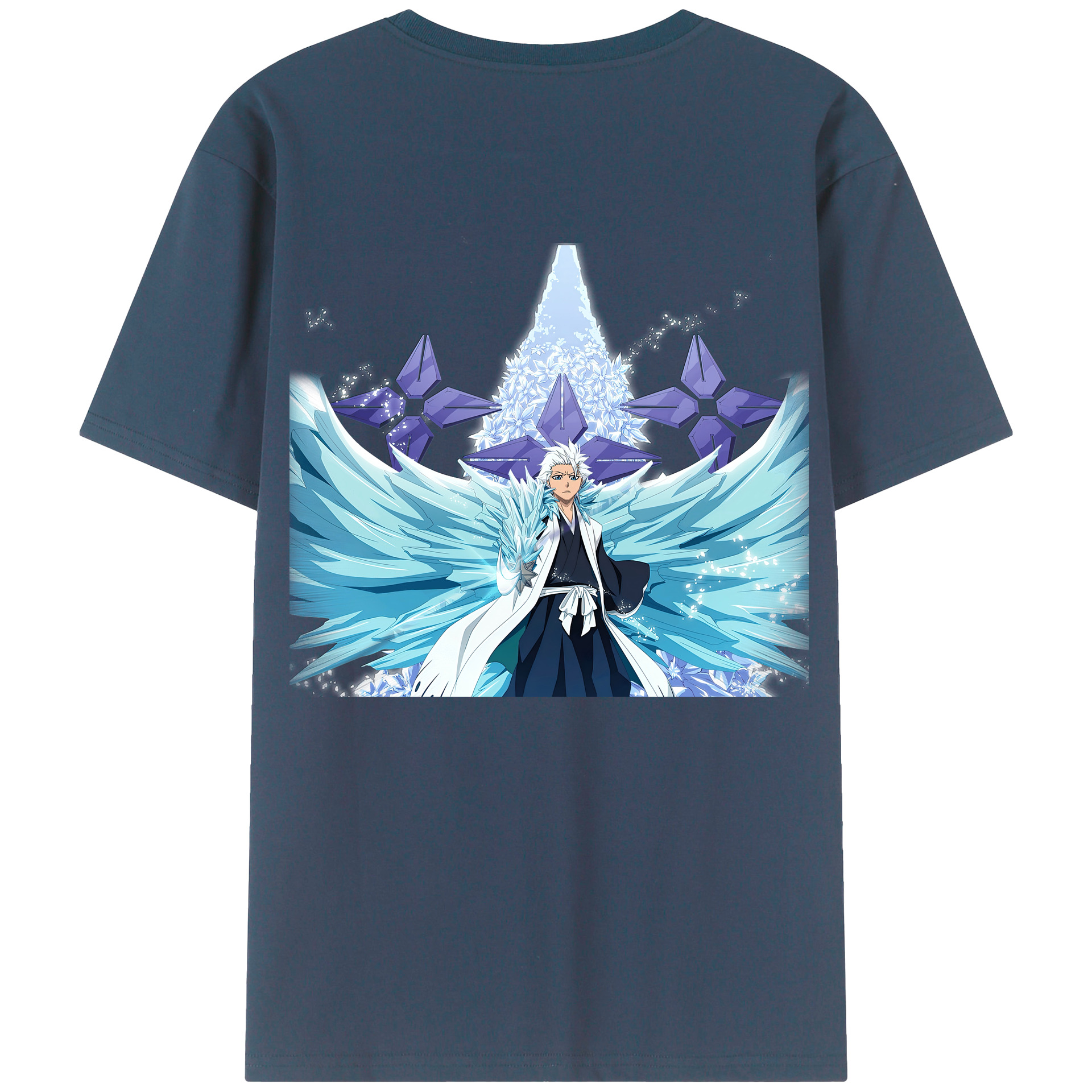 （画像用） ブリーチ 日番谷冬獅郎（ひつがや とうしろう） BLEACH Hitsugaya Toushirou 綿100％半袖Tシャツ（背面プリント）