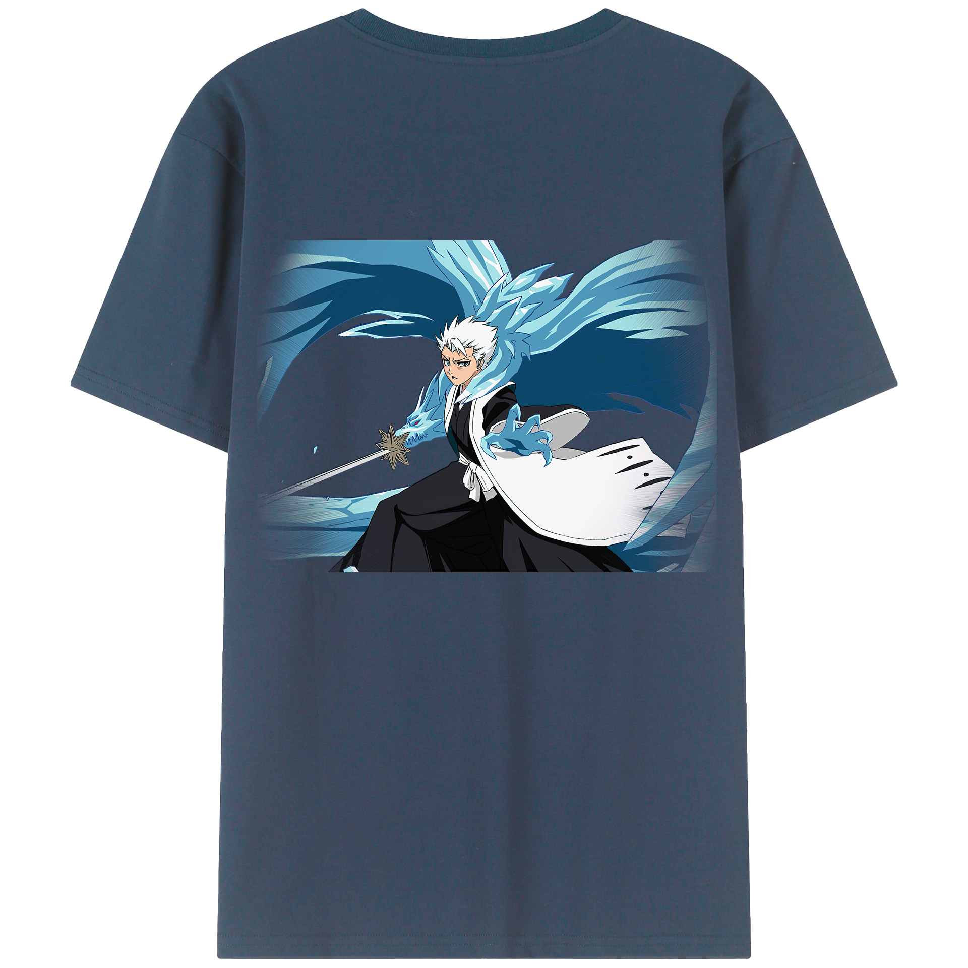 （画像用） ブリーチ 日番谷冬獅郎（ひつがや とうしろう） BLEACH Hitsugaya Toushirou 綿100％半袖Tシャツ（背面プリント）