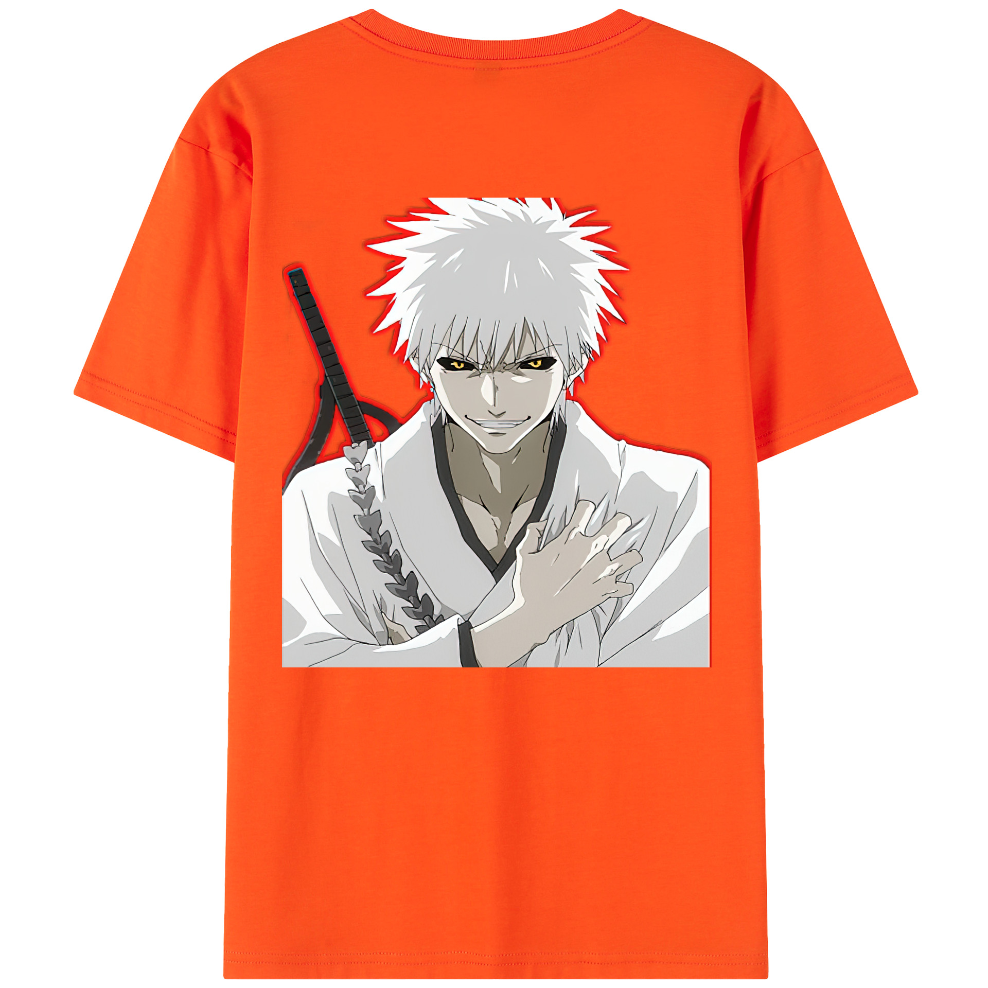 （画像用） ブリーチ 黒崎一護（くろさき いちご）BLEACH Kurosaki Ichigo 綿100％半袖Tシャツ（背面プリント）