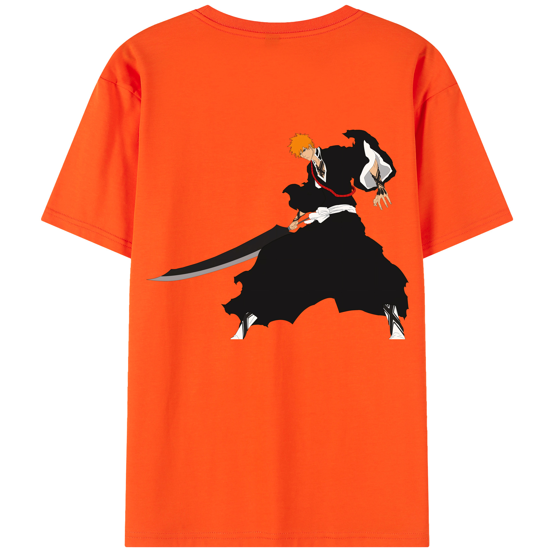 （画像用） ブリーチ 黒崎一護（くろさき いちご）BLEACH Kurosaki Ichigo 綿100％半袖Tシャツ（背面プリント）