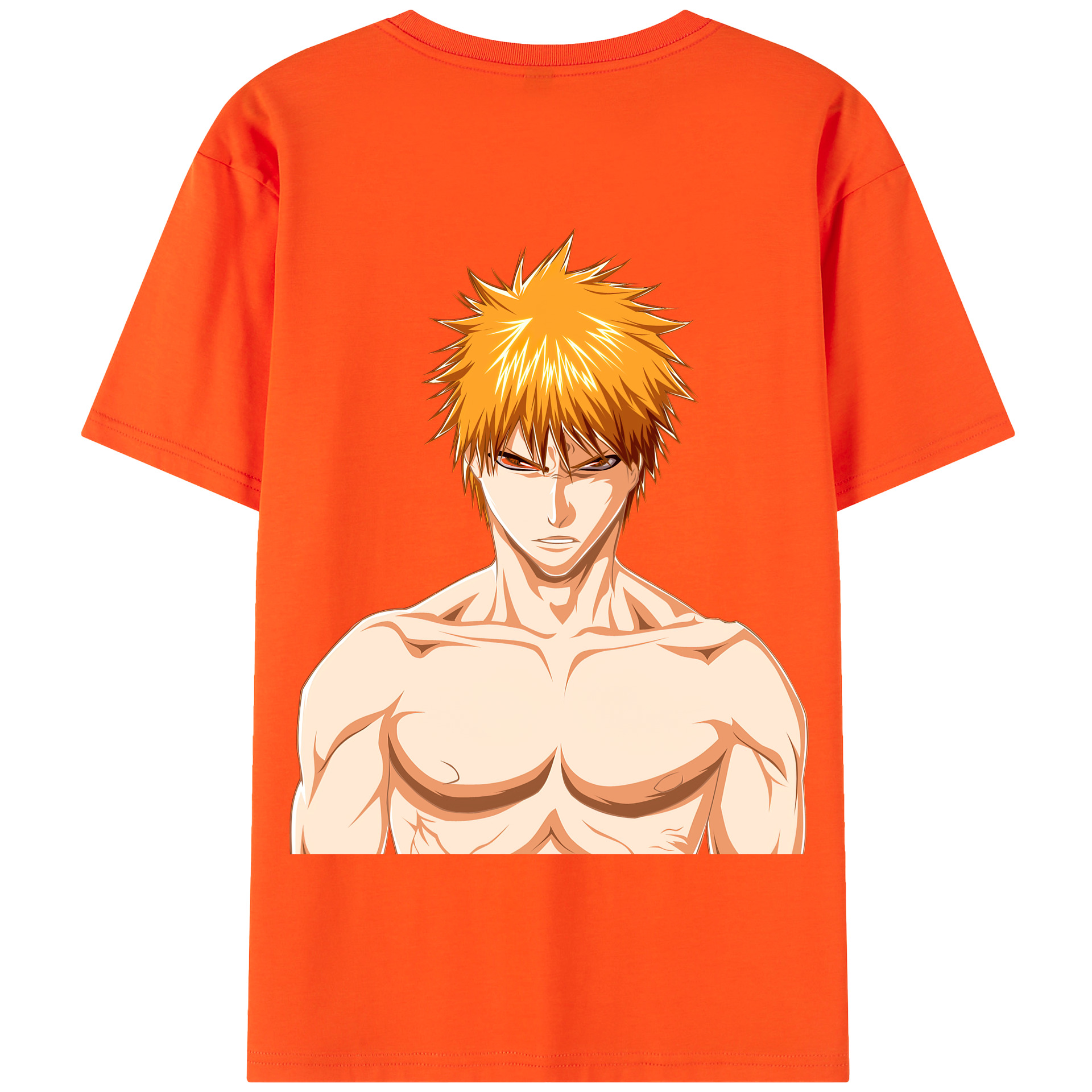 （画像用） ブリーチ 黒崎一護（くろさき いちご）BLEACH Kurosaki Ichigo 綿100％半袖Tシャツ（背面プリント）
