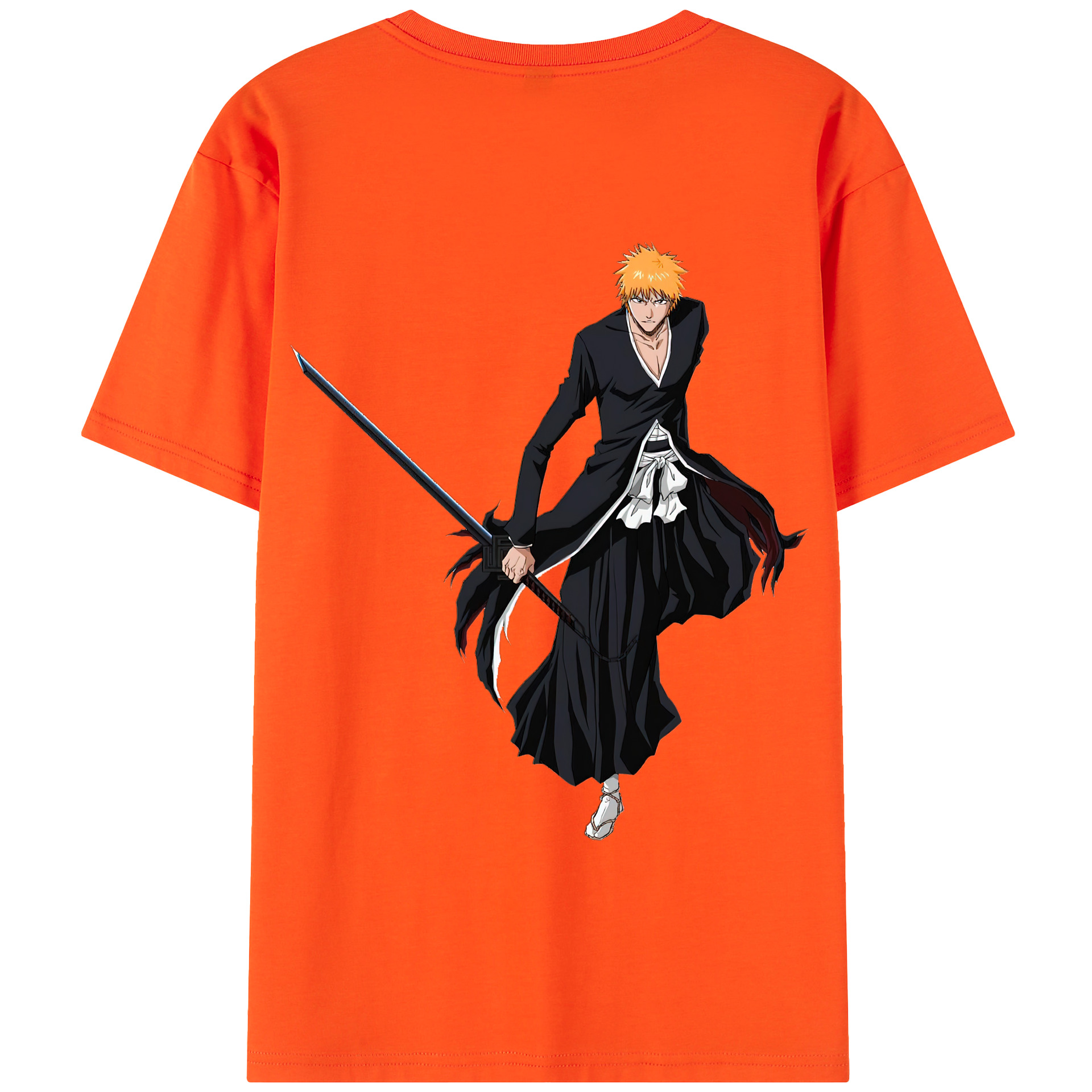 （画像用） ブリーチ 黒崎一護（くろさき いちご）BLEACH Kurosaki Ichigo 綿100％半袖Tシャツ（背面プリント）