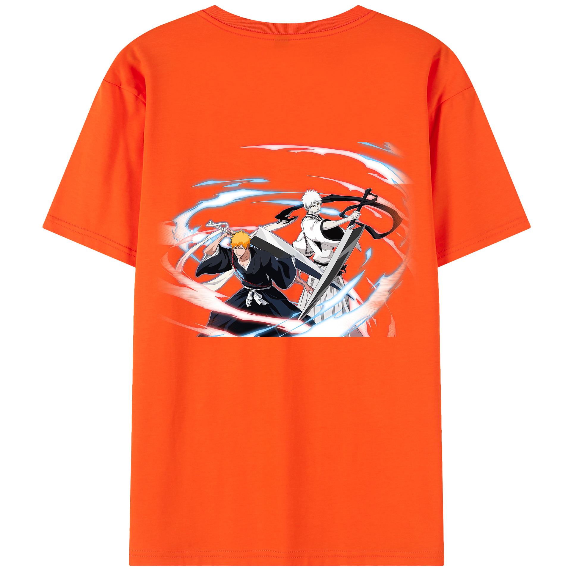 （画像用） ブリーチ 黒崎一護（くろさき いちご）BLEACH Kurosaki Ichigo 綿100％半袖Tシャツ（背面プリント）