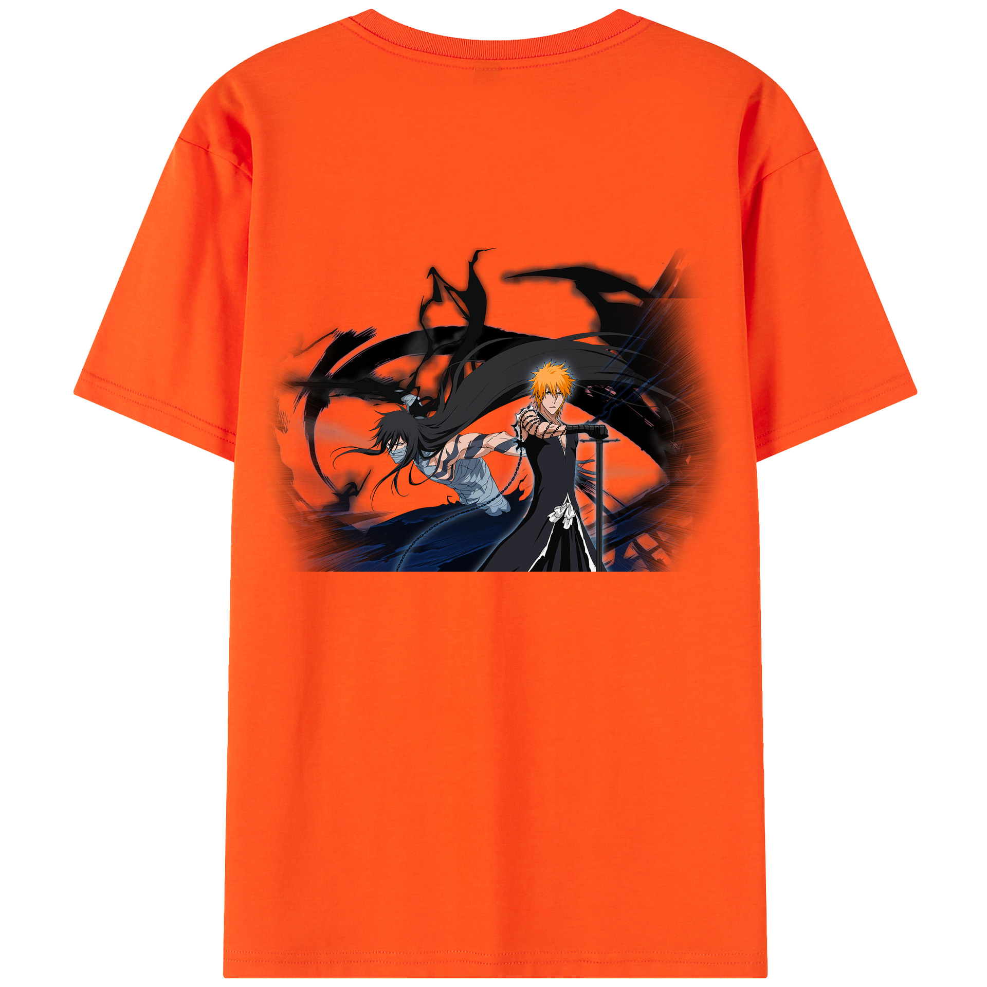 （画像用） ブリーチ 黒崎一護（くろさき いちご）BLEACH Kurosaki Ichigo 綿100％半袖Tシャツ（背面プリント）
