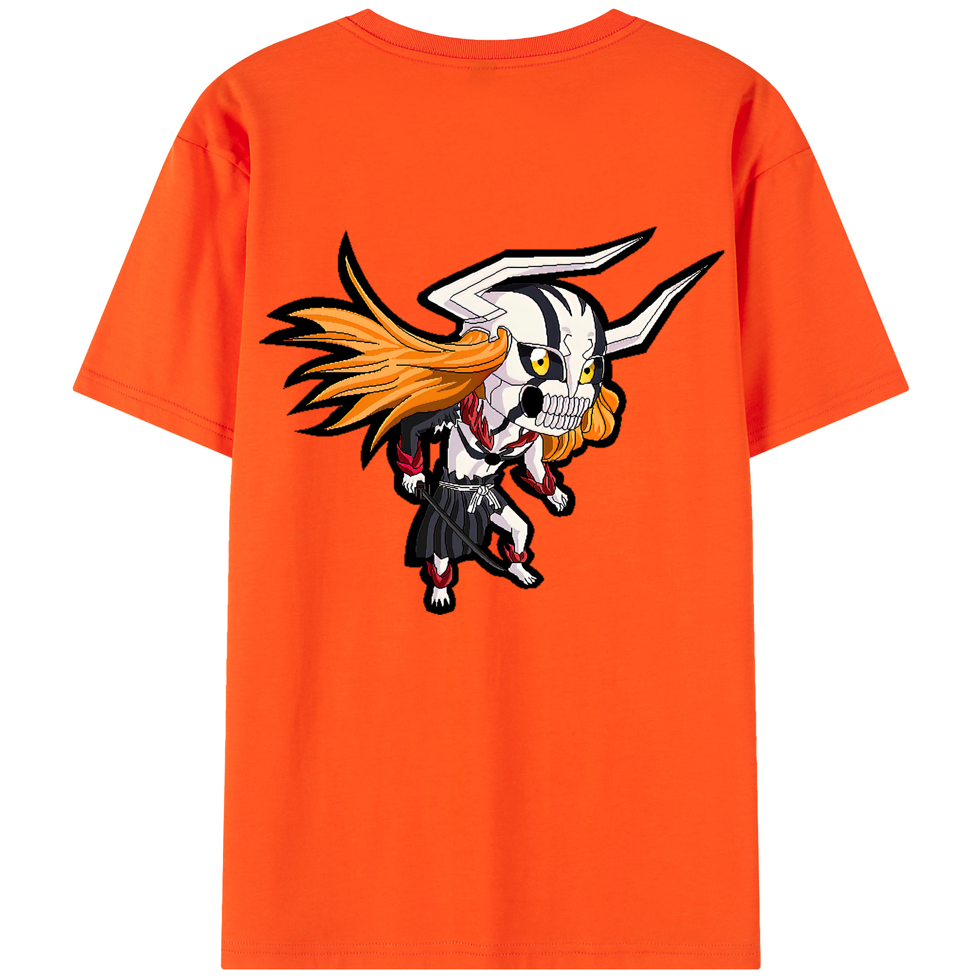 （画像用） ブリーチ 黒崎一護（くろさき いちご）BLEACH Kurosaki Ichigo 綿100％半袖Tシャツ（背面プリント）