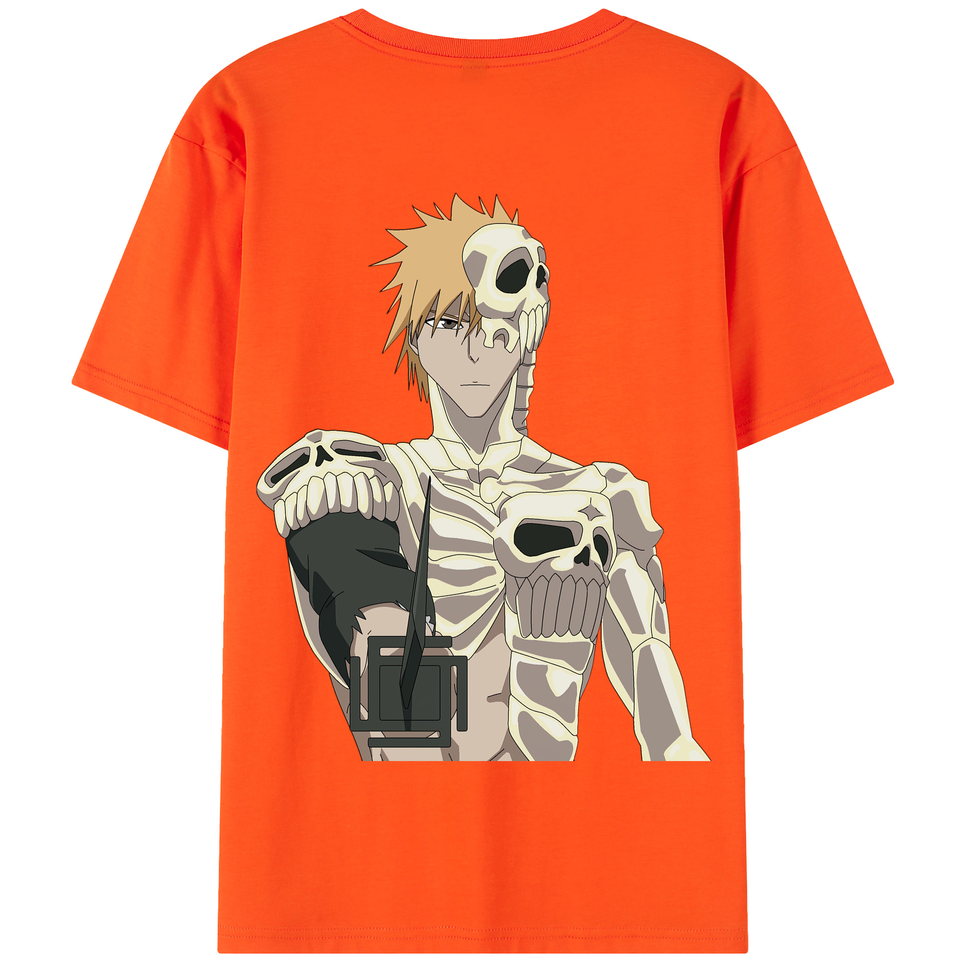 （画像用） ブリーチ 黒崎一護（くろさき いちご）BLEACH Kurosaki Ichigo 綿100％半袖Tシャツ（背面プリント）