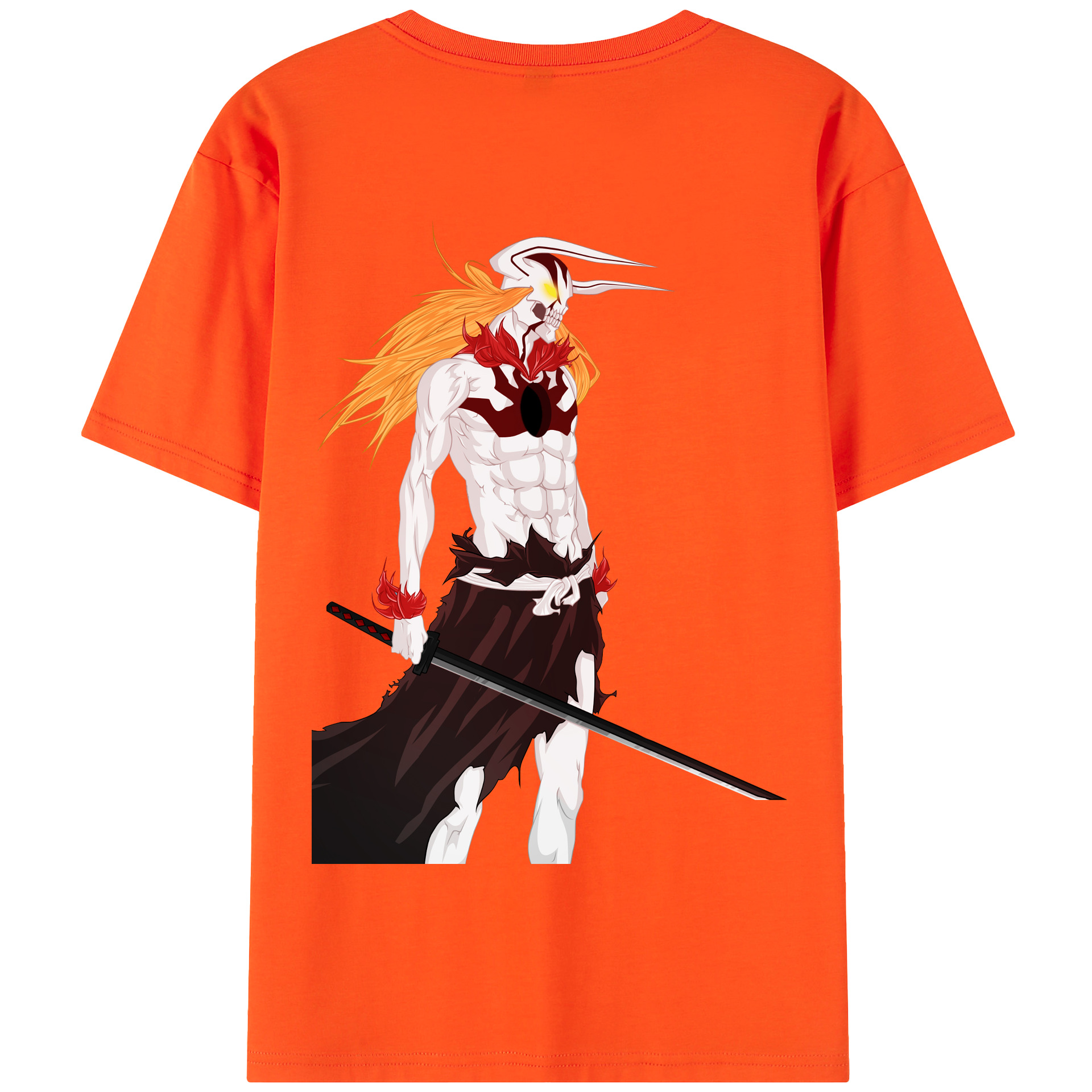 （画像用） ブリーチ 黒崎一護（くろさき いちご）BLEACH Kurosaki Ichigo 綿100％半袖Tシャツ（背面プリント）