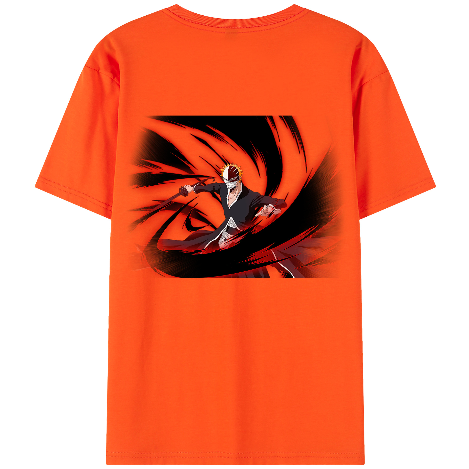 （画像用） ブリーチ 黒崎一護（くろさき いちご）BLEACH Kurosaki Ichigo 綿100％半袖Tシャツ（背面プリント）