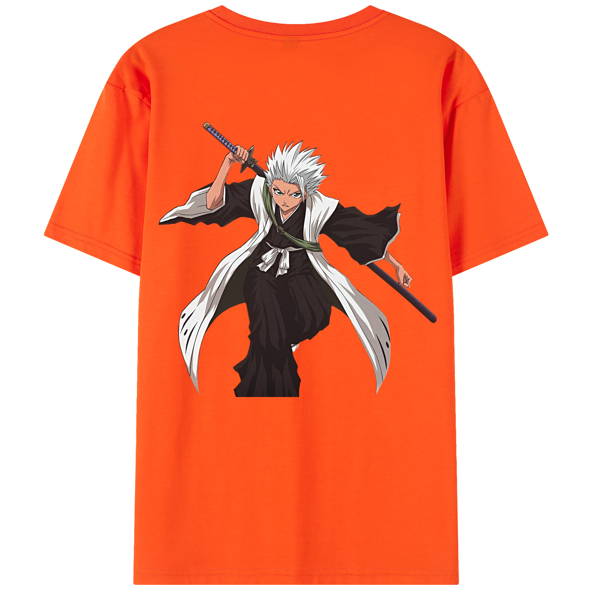 （画像用） ブリーチ 日番谷冬獅郎（ひつがや とうしろう） BLEACH Hitsugaya Toushirou 綿100％半袖Tシャツ（背面プリント）