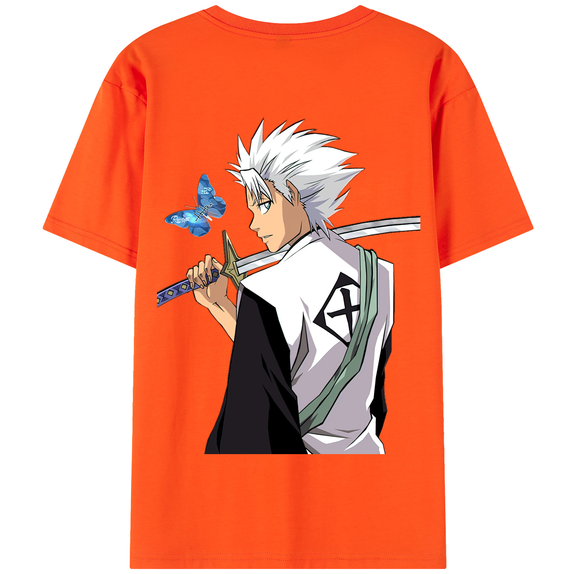 （画像用） ブリーチ 日番谷冬獅郎（ひつがや とうしろう） BLEACH Hitsugaya Toushirou 綿100％半袖Tシャツ（背面プリント）